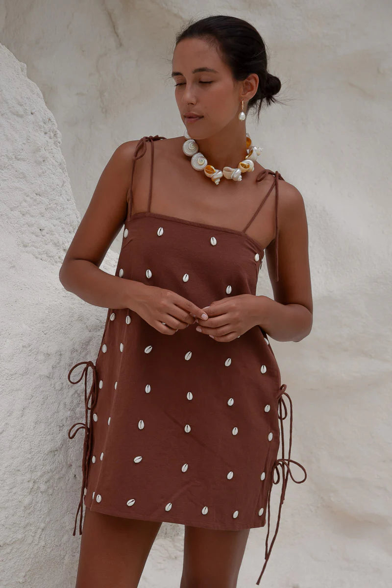 Palm Collective | Dede Cowrie Shell Beaded Dress | Vagabond | Apparel | Boutique