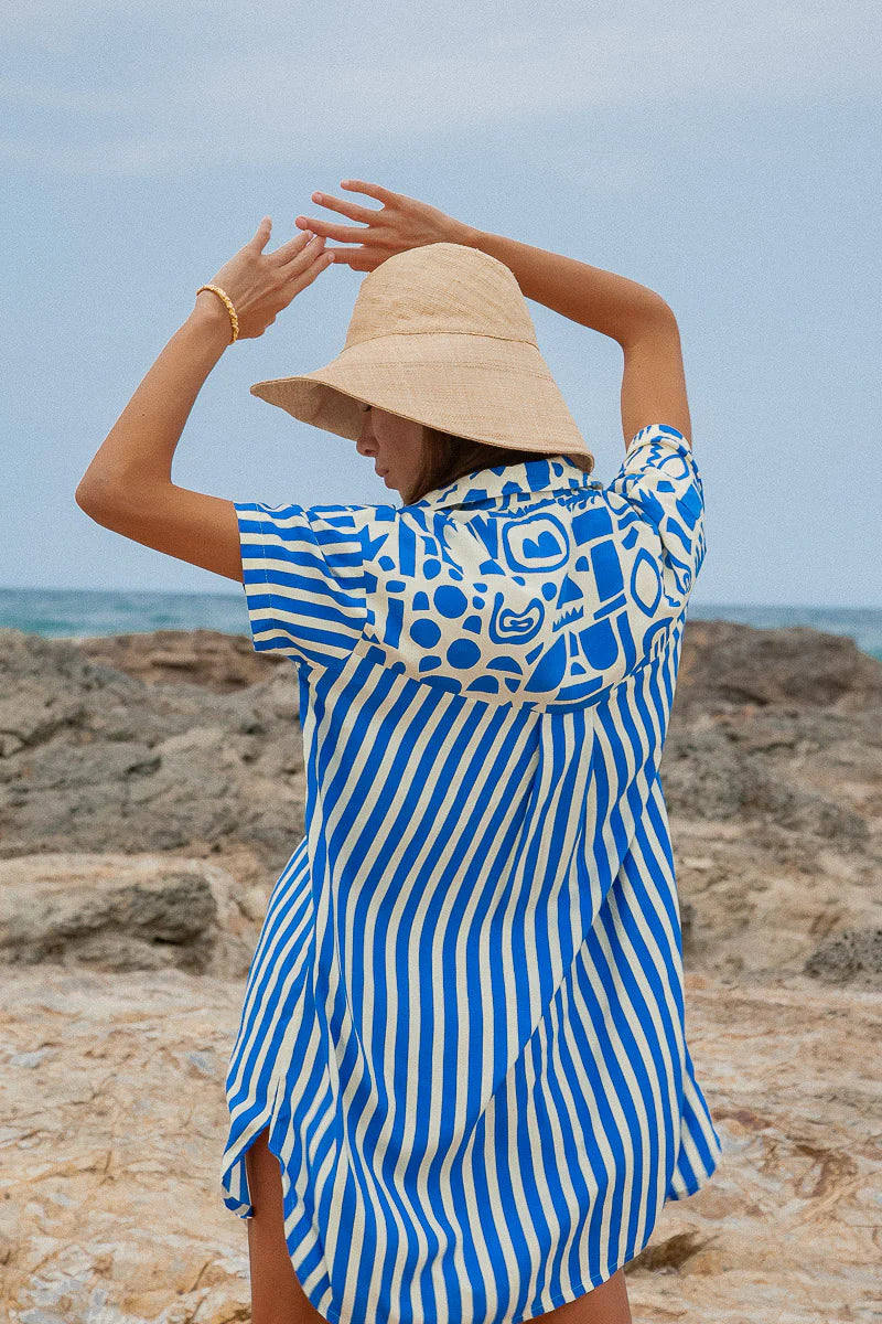 Palm Collective | Geo Shirt Dress | Back | Vagabond | Apparel | Boutique