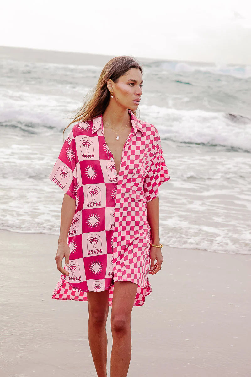 Palm Collective | Palma Checkerboard Shirt Dress | Vagabond | Apparel | Boutique