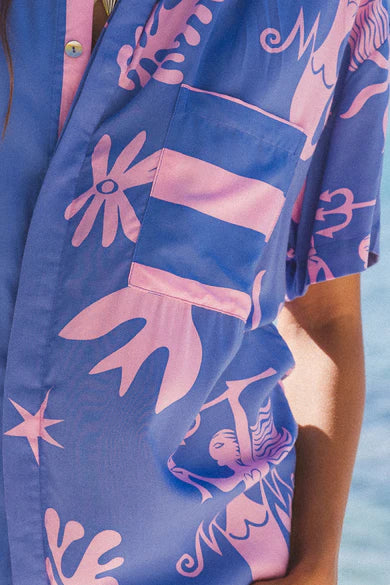 Palm Collective | Sea Circus Shirt Dress | Close | Vagabond | Apparel | Boutique