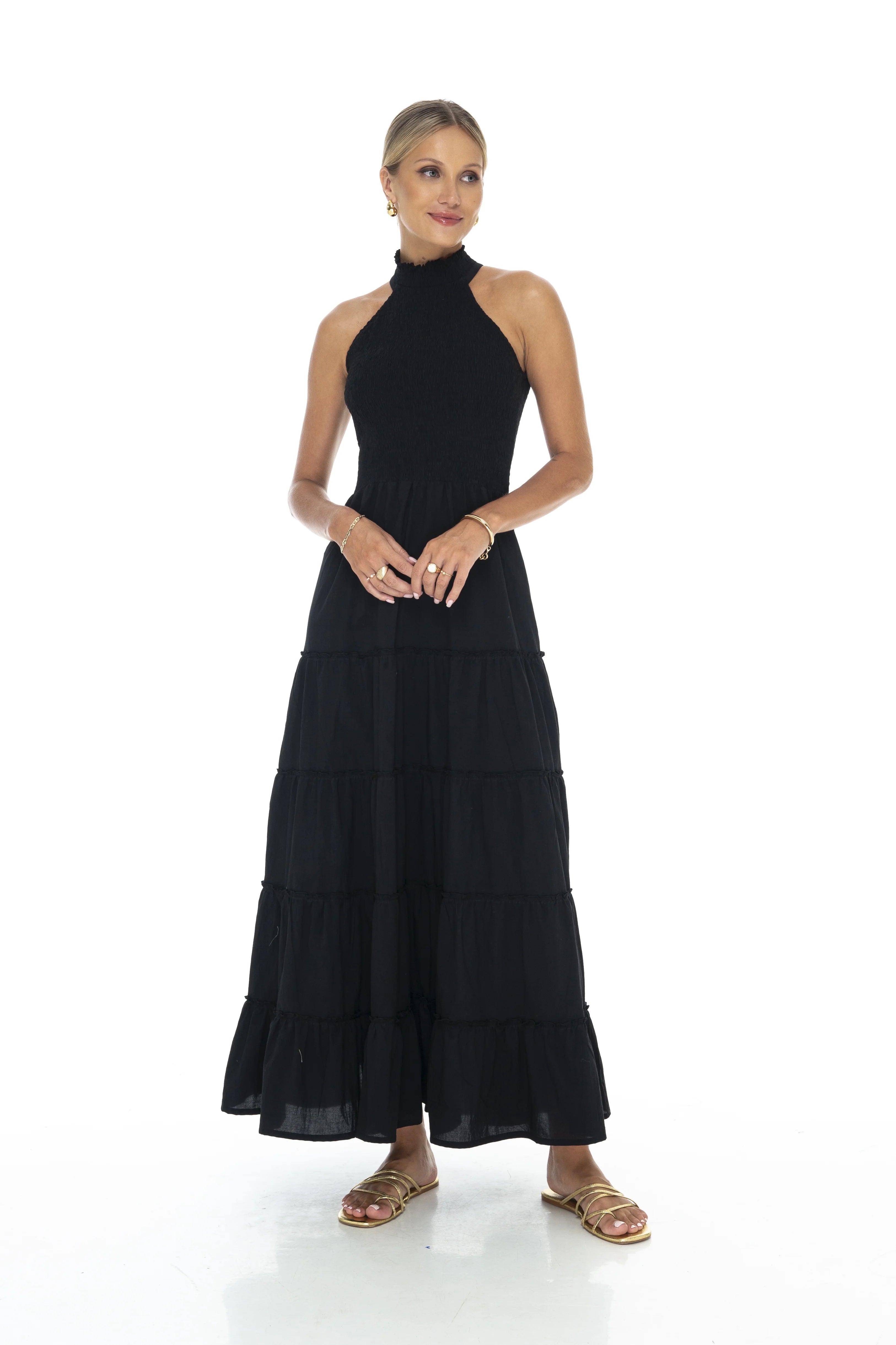 Phie | Brushed Cotton Maxi Halter Dress | Vagabond | Apparel | Boutique