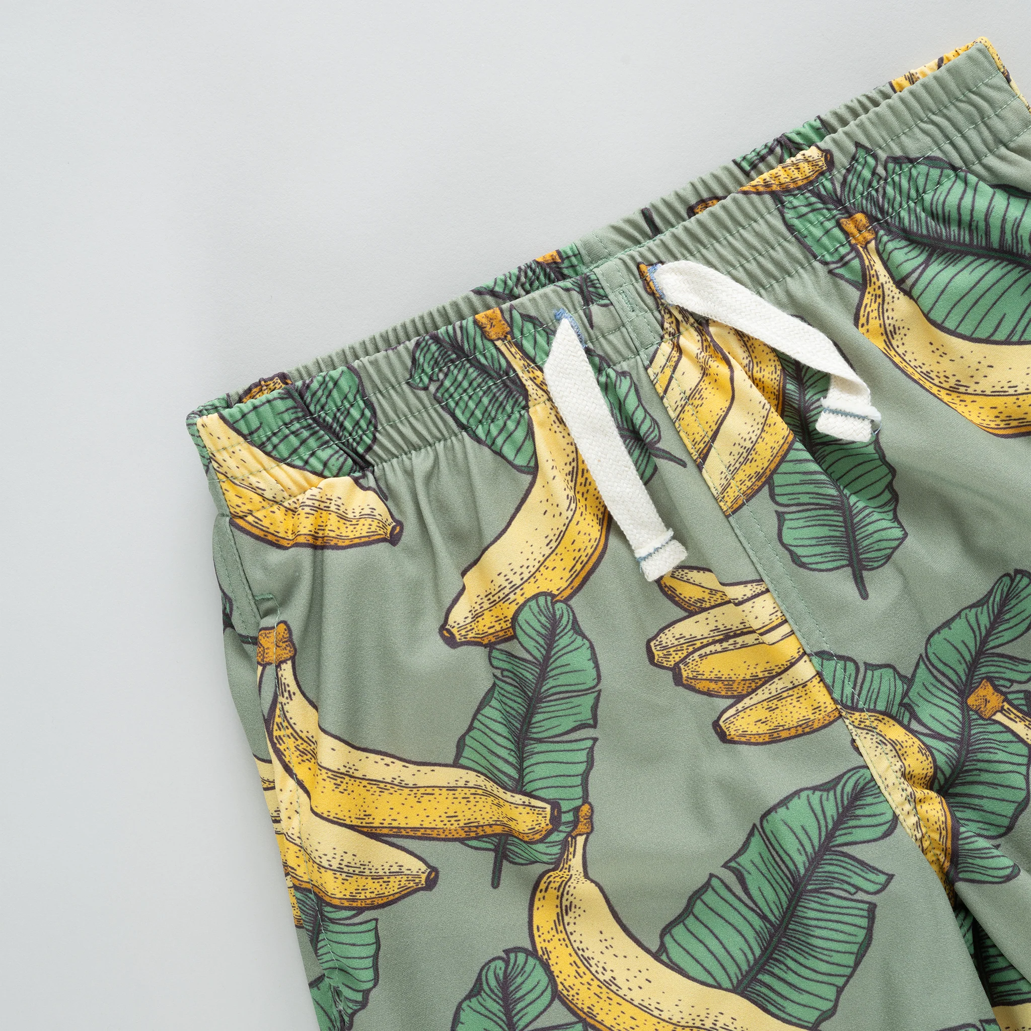 Pink Chicken | Boys Banana Leaves Swim Trunk | Close | Vagabond | Apparel | Boutique
