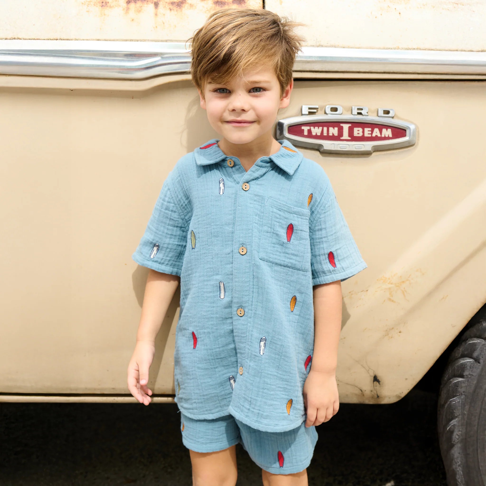 Pink Chicken | Boys Jack Shirt | Surf | Model | Vagabond | Apparel | Boutique