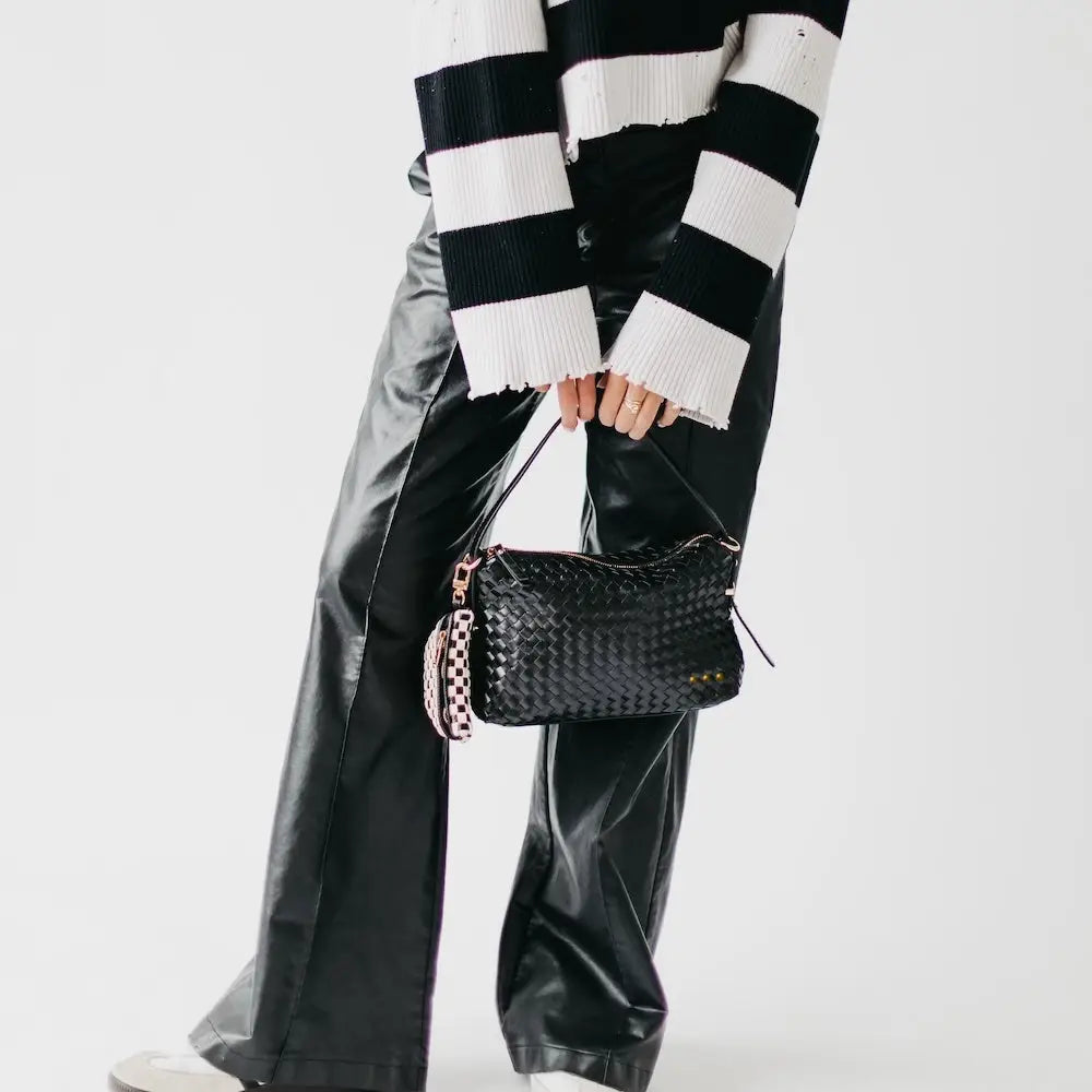 Pretty Simple | Harper Hobo Woven Shoulder Bag | Black| Vagabond | Apparel | Boutique