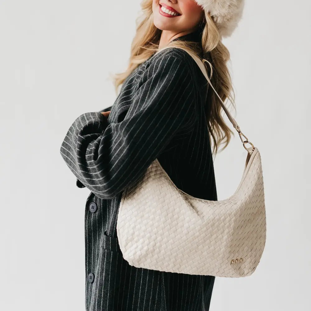 Pretty Simple Sienna Slouchy Woven Shoulder Bag | Cream| Vagabond | Apparel | Boutique