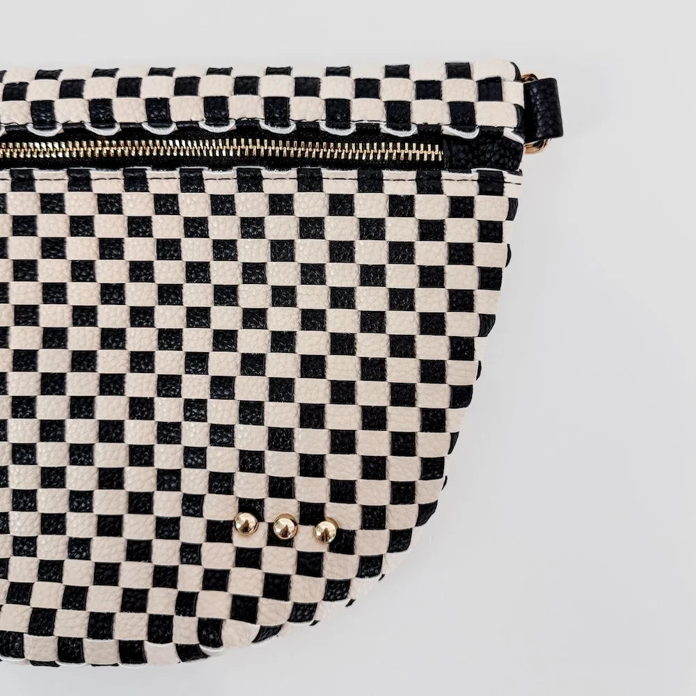 Pretty Simple | Westlyn Woven Bum Bag | Checkered Black | Stock | Vagabond | Apparel | Boutique