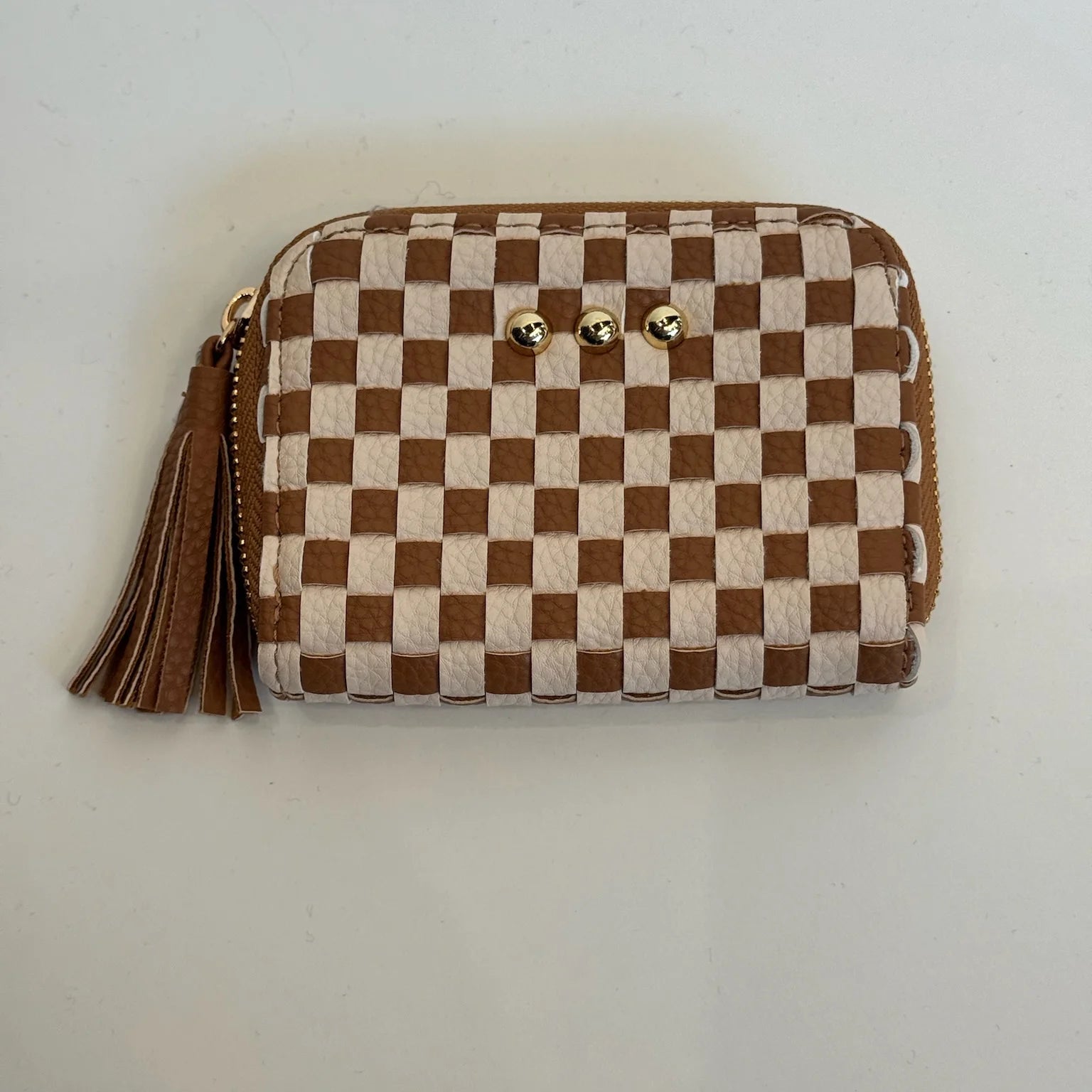 Pretty Simple | Wynona Woven Wallet | Check Brown | Vagabond | Apparel | Boutique