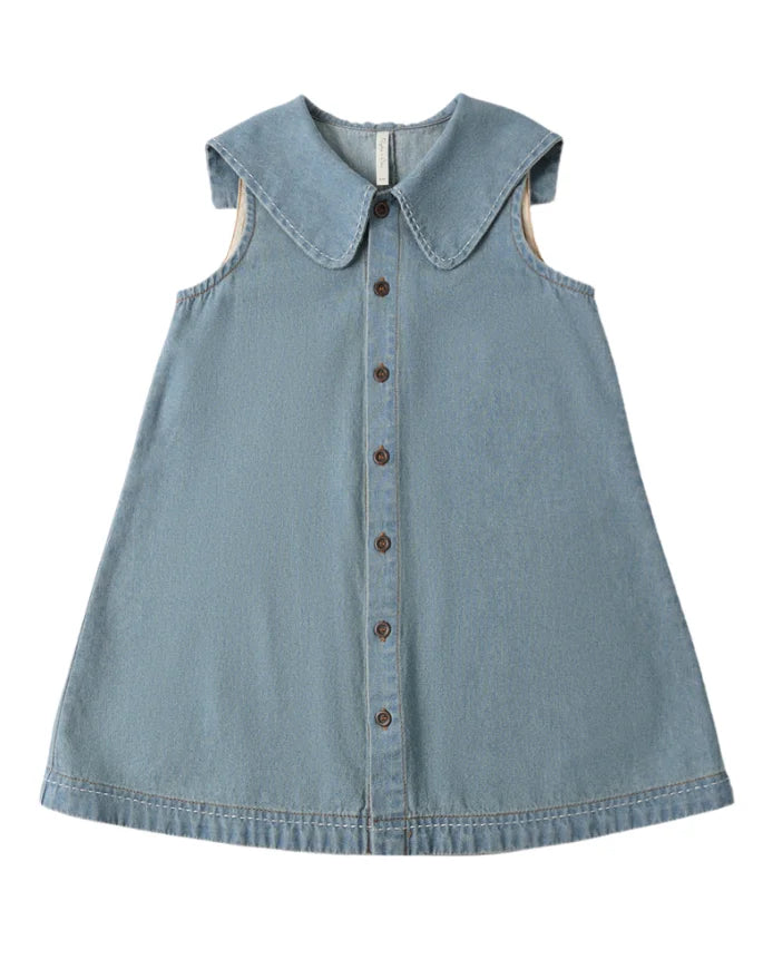 Rylee & Cru | Adria Dress Washed Blue | Close | Vagabond | Apparel | Boutique