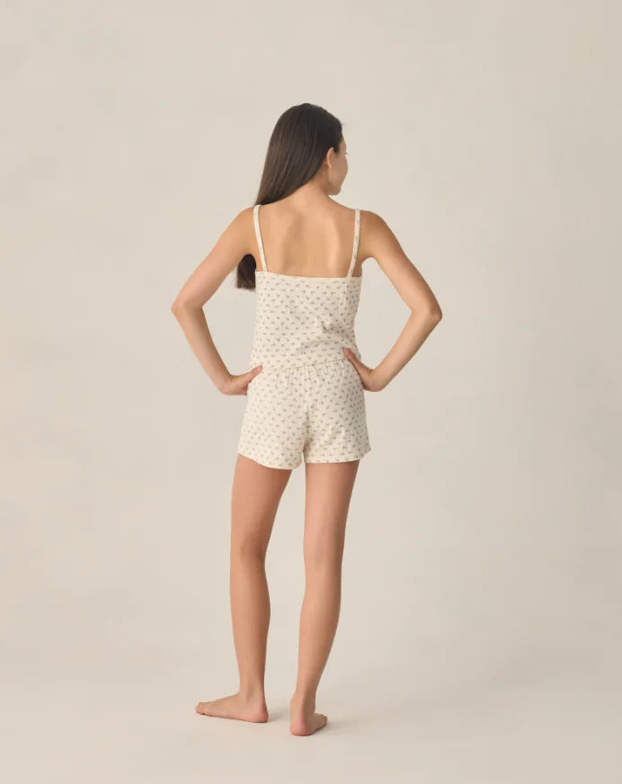 Rylee & Cru | Pointelle Lounge Set Blue Ditsy | Back | Vagabond | Apparel | Boutique