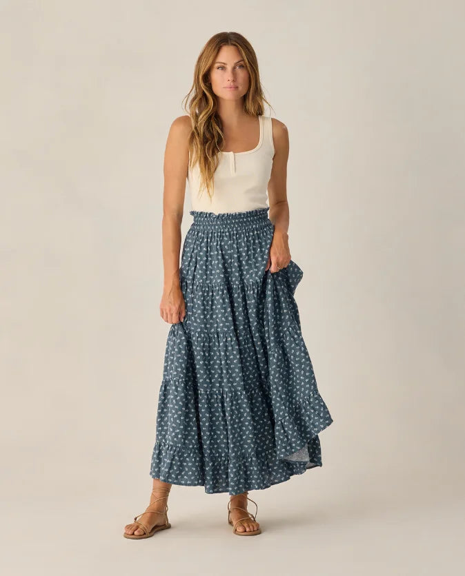 Rylee & Cru | Women Ruffle Tiered Maxi Skirt Ditsy | Vagabond | Apparel | Boutique