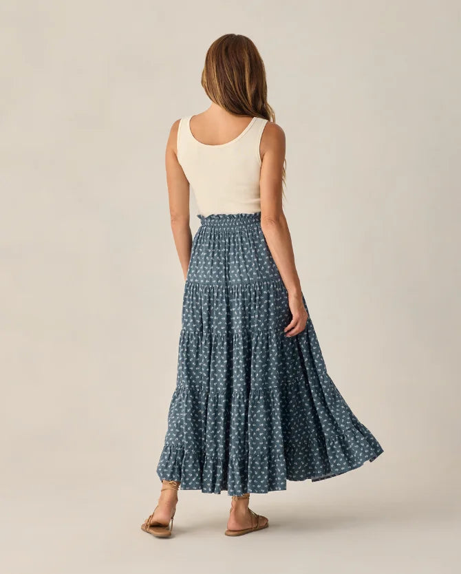Rylee & Cru | Women Ruffle Tiered Maxi Skirt Ditsy | Back | Vagabond | Apparel | Boutique