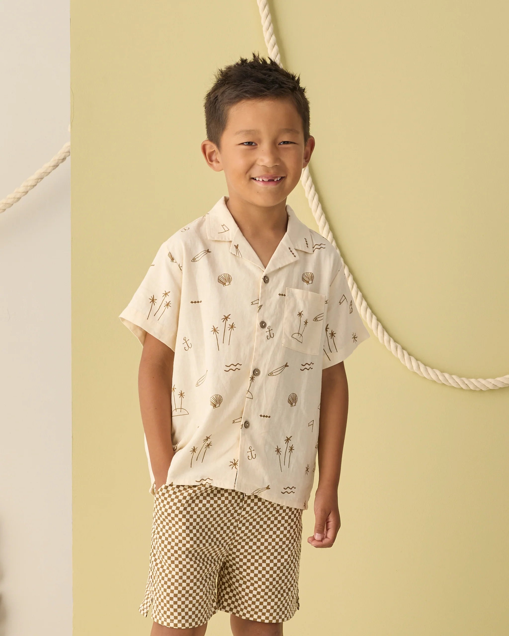 Rylee & Cru Lapel Collar Shirt Coastal