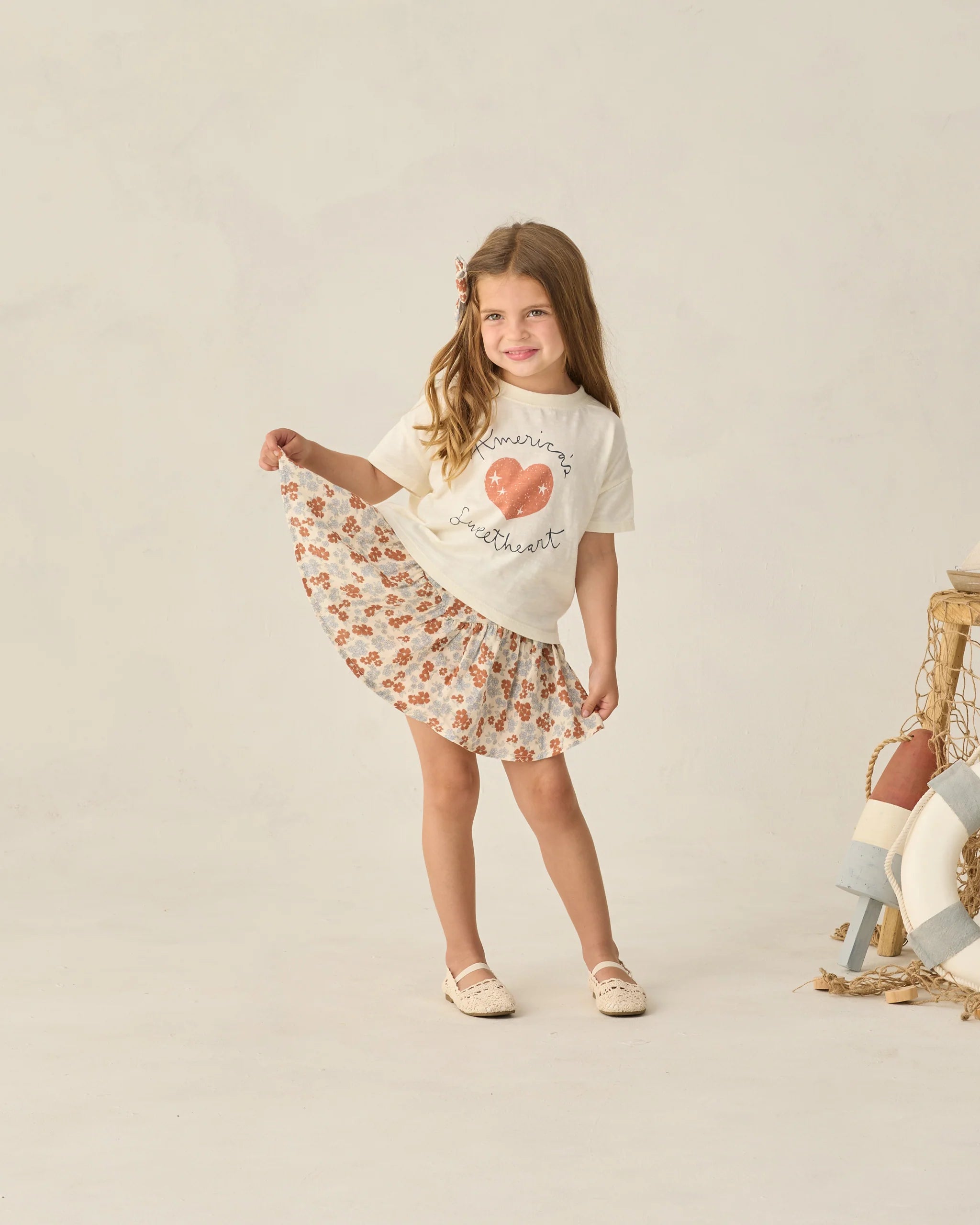 Rylee & Cru | Sparrow Skirt Americana Floral | Model | Vagabond | Apparel | Boutique