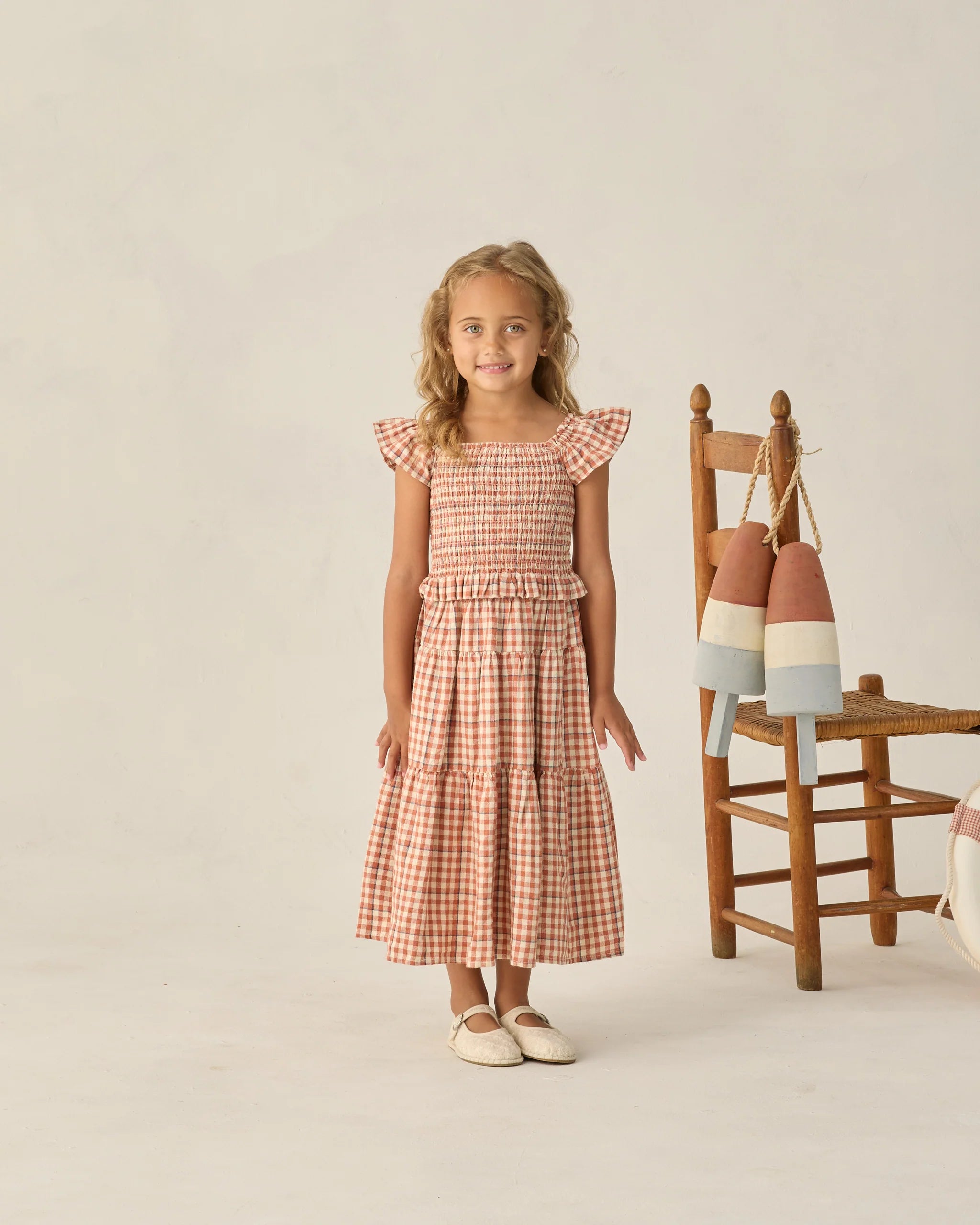 Rylee & Cru | Tiered Midi Skirt Poppy Gingham | Vagabond | Apparel | Boutique