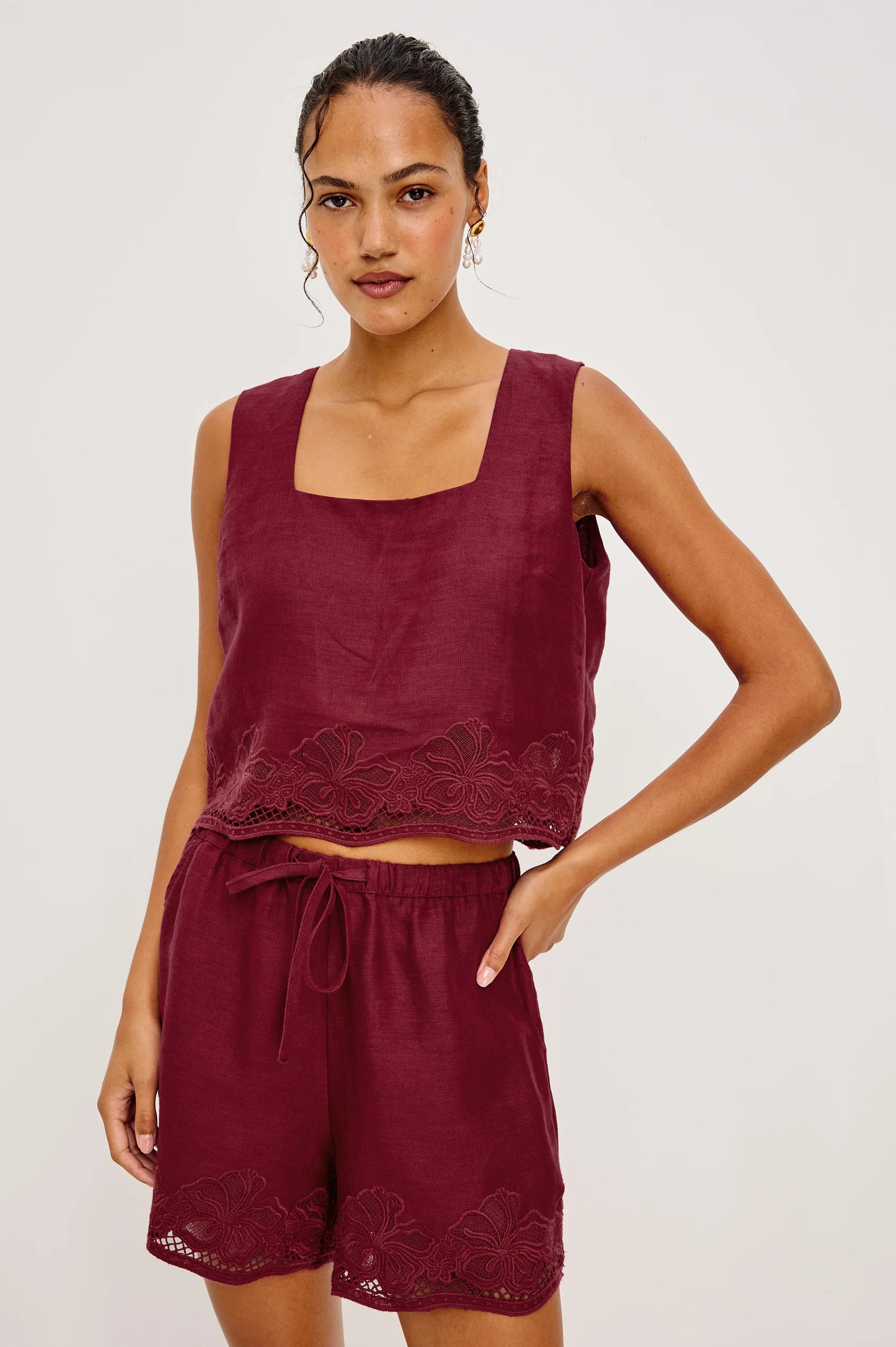Rails | Jenner Embroidered Short | Model | Vagabond | Apparel | Boutique