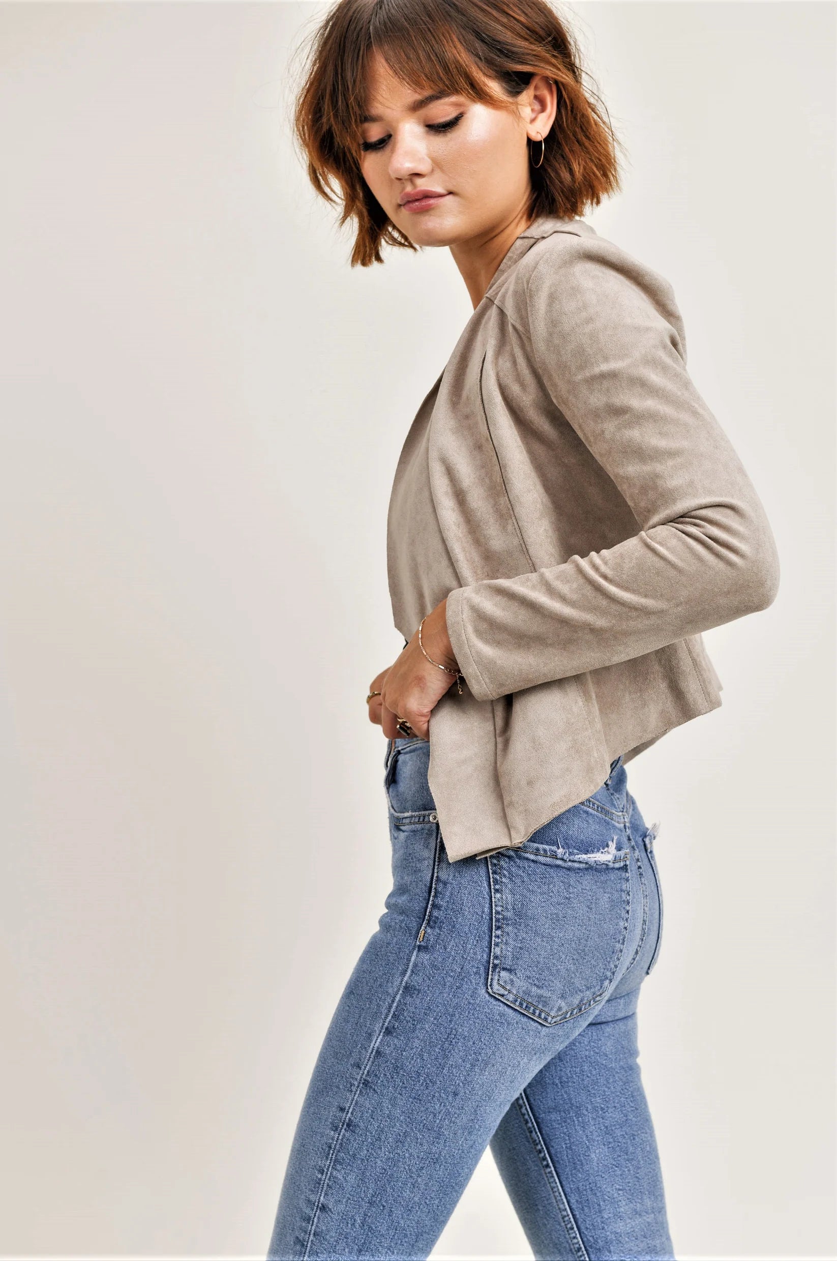 Reset | Madison Jacket | Taupe | Side | Vagabond | Apparel | Boutique