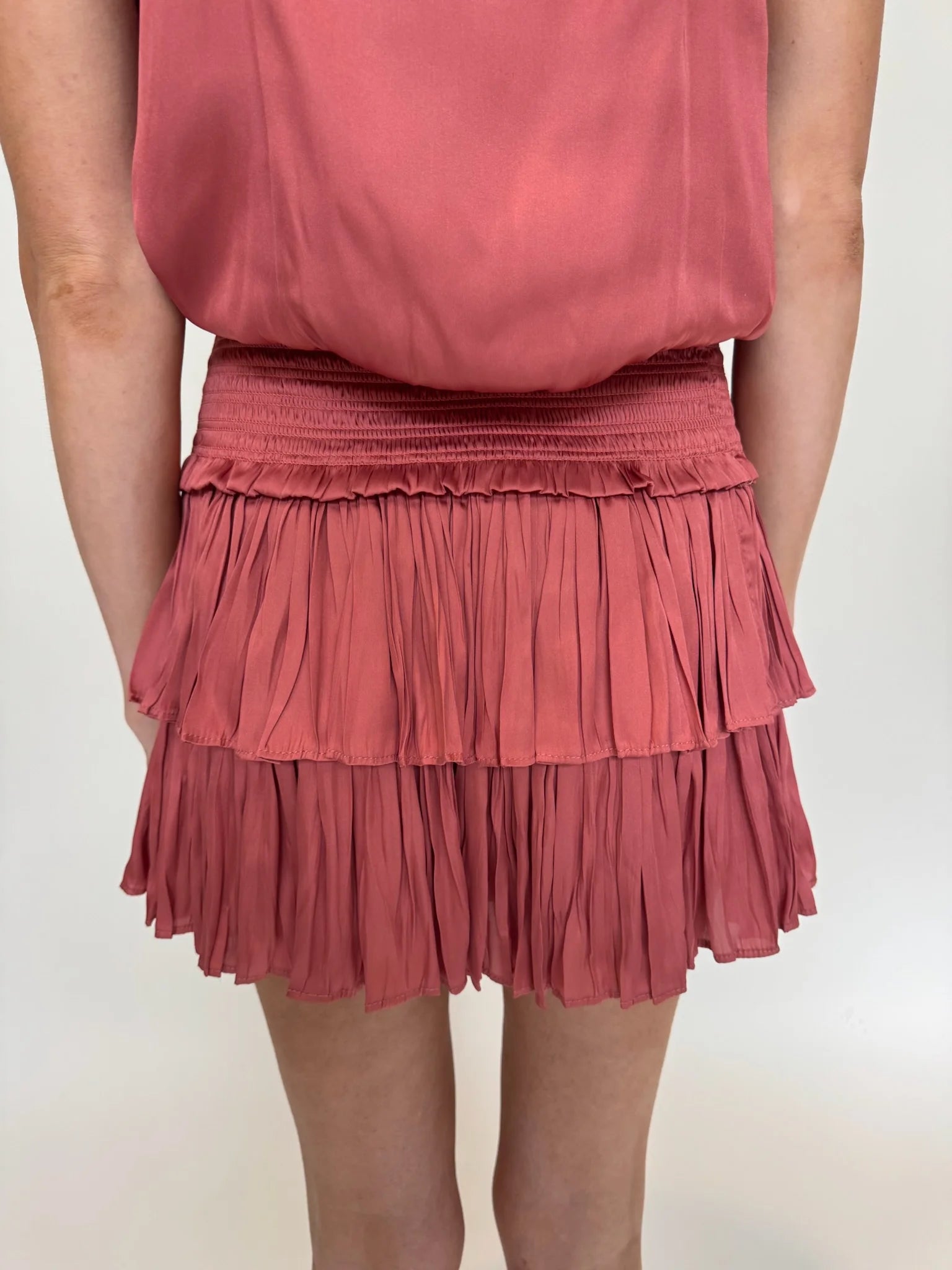 Reset | Silky Amore Skirt | Raspberry | Back | Vagabond | Apparel | Boutique