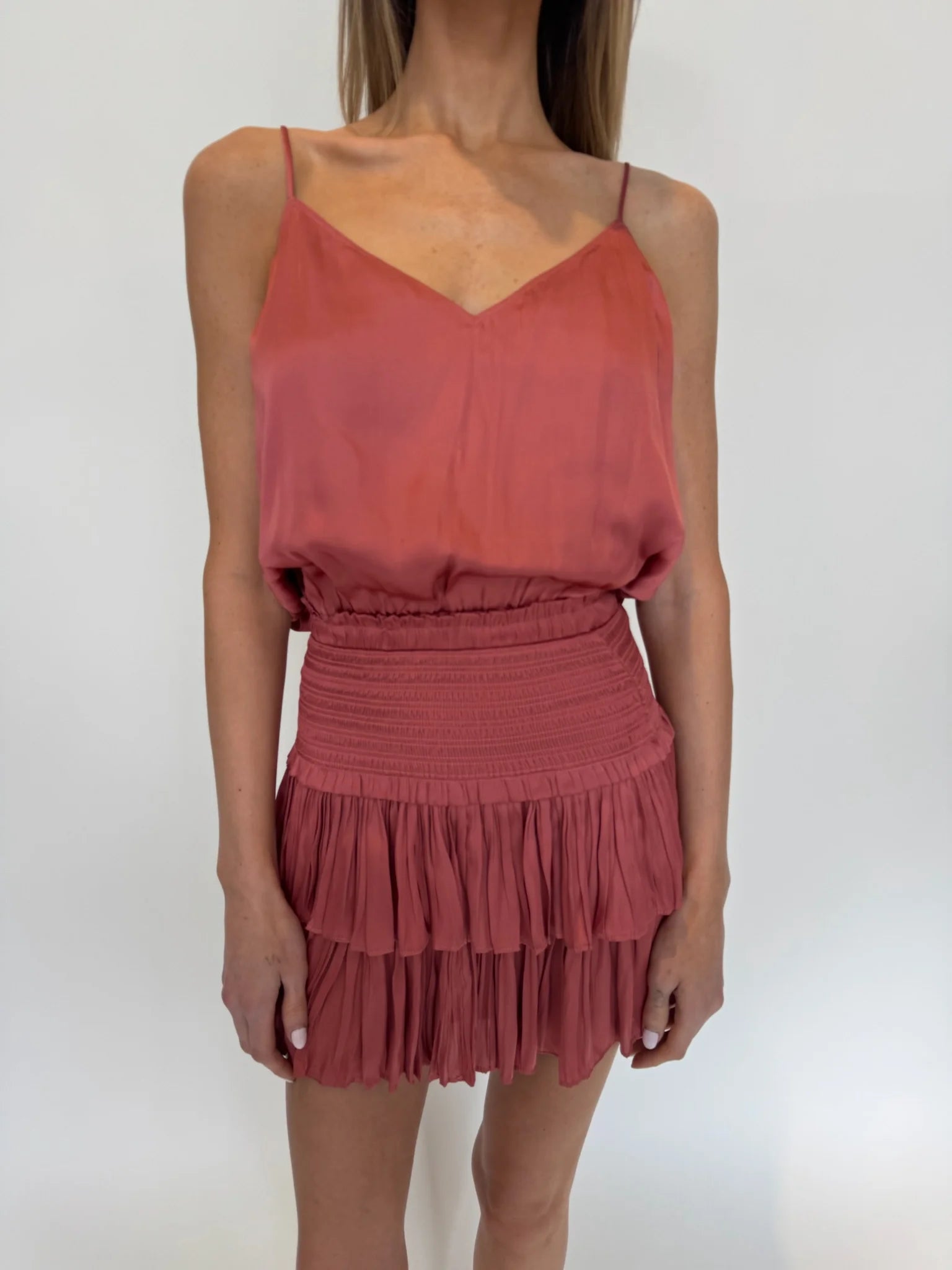 Reset | Silky Amore Skirt | Raspberry | Front | Vagabond | Apparel | Boutique