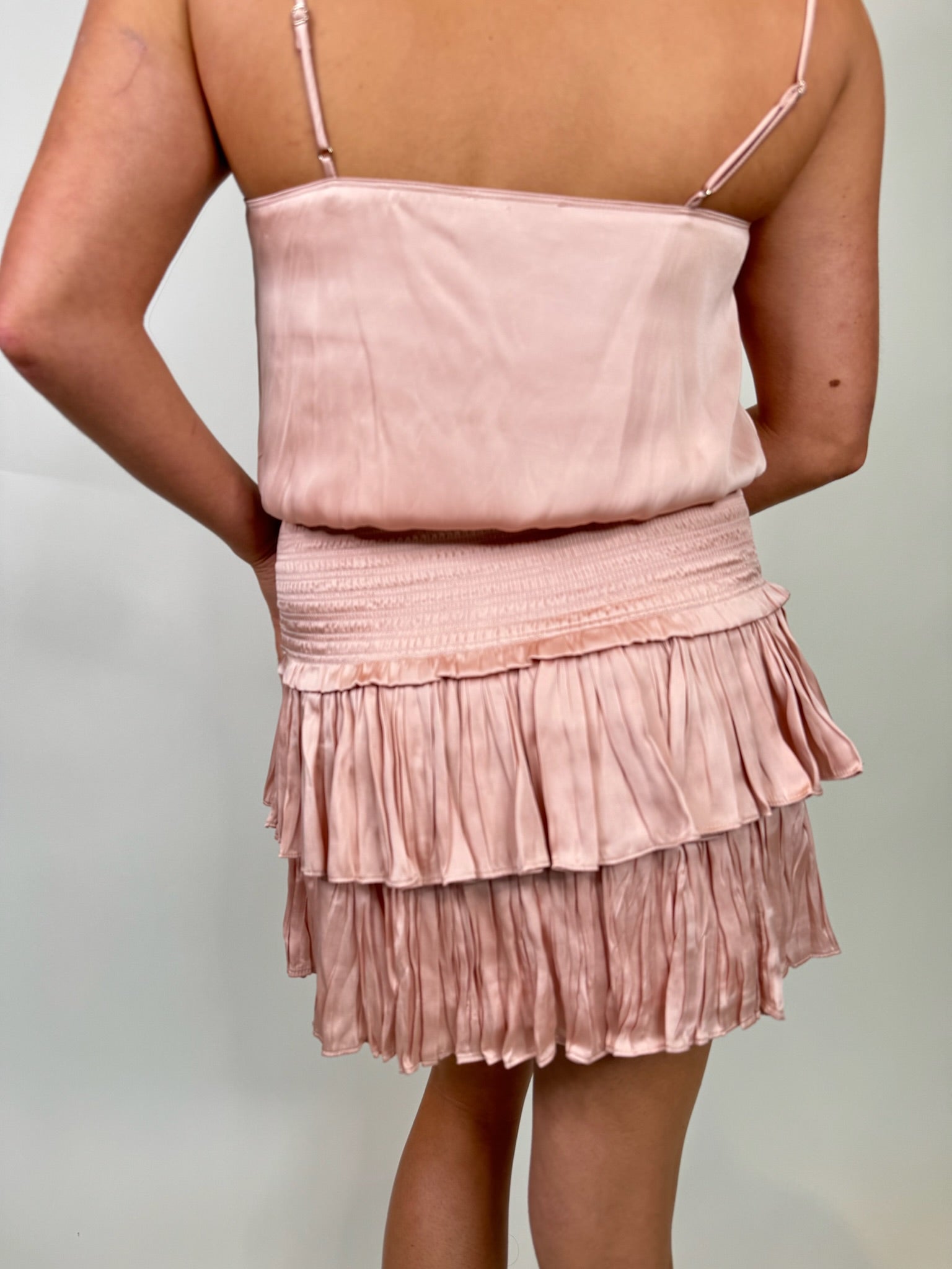 Reset | Silky Amore Skirt | Rose | Back | Vagabond | Apparel | Boutique