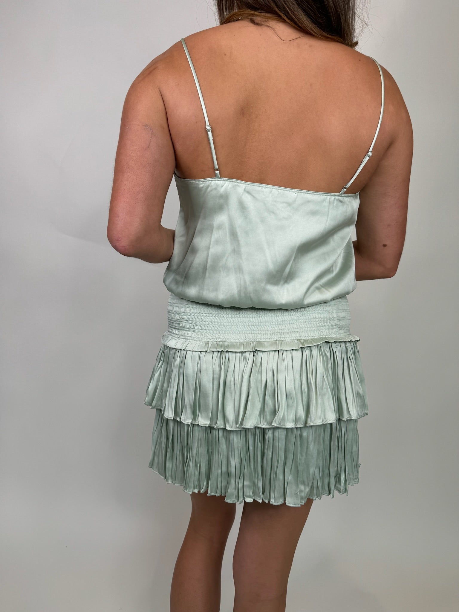 Reset | Silky Amore Top | Back | Pistachio | Vagabond | Apparel | Boutique