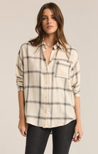 Z Supply River Plaid Button Up Sea Salt | Vagabond Apparel Boutique