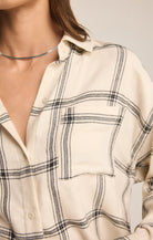 Z Supply River Plaid Button Up Sea Salt | Vagabond Apparel Boutique