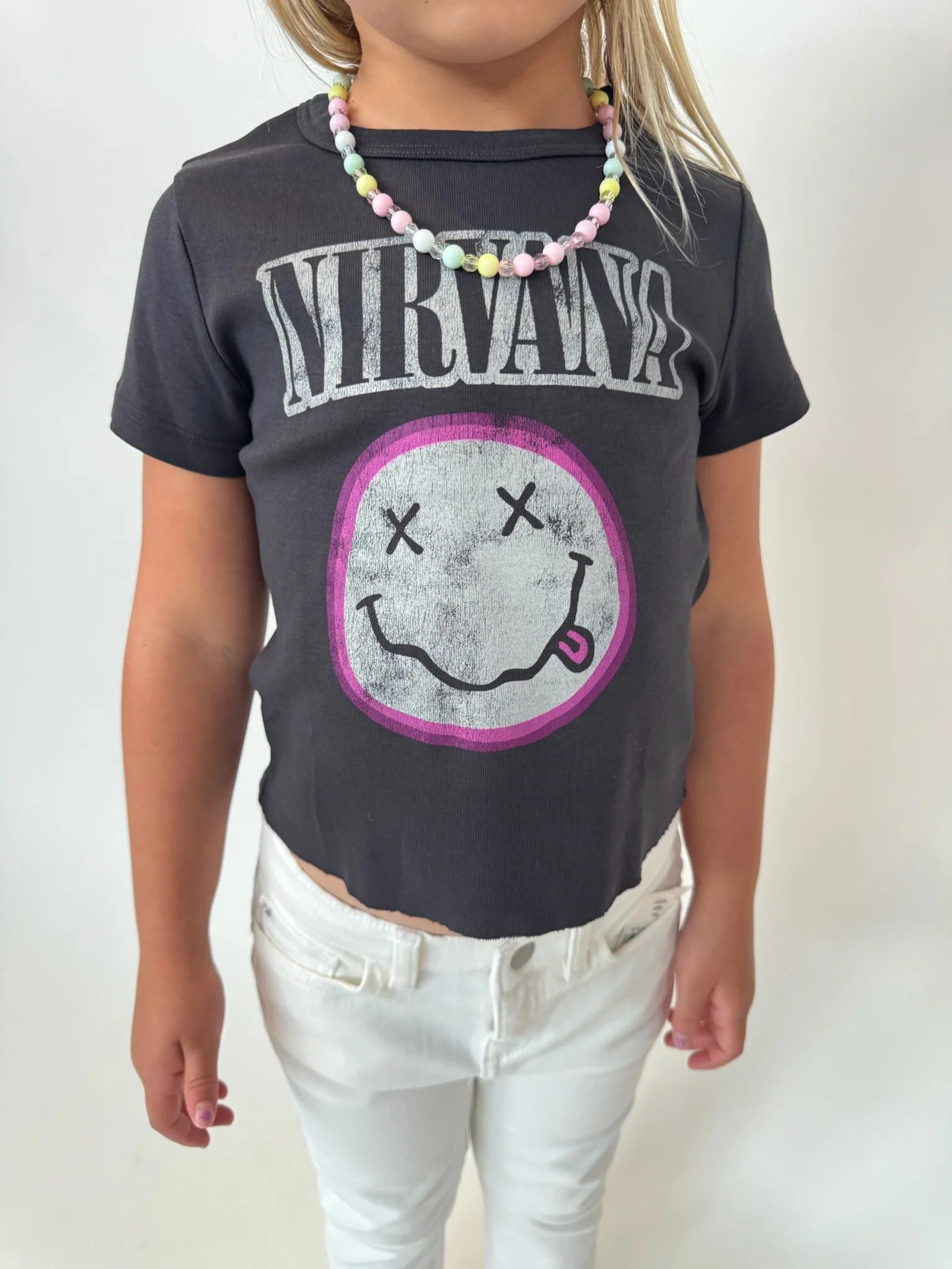 Rowdy Sprouts | Nirvana Smiley Tee | Vagabond | Apparel | Boutique