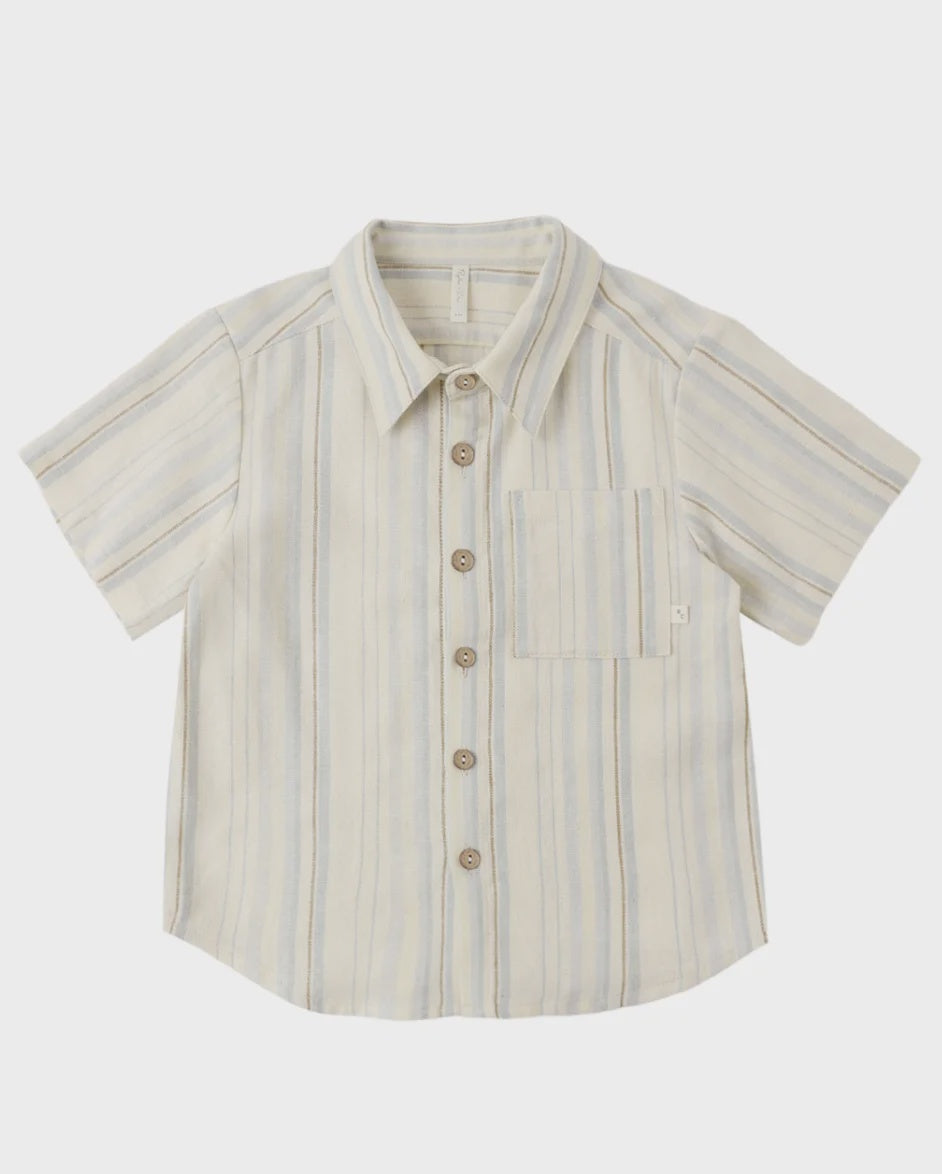 Rylee & Cru | Collared Short Sleeve Shirt Sea Stripe | Stock | Vagabond | Apparel | Boutique