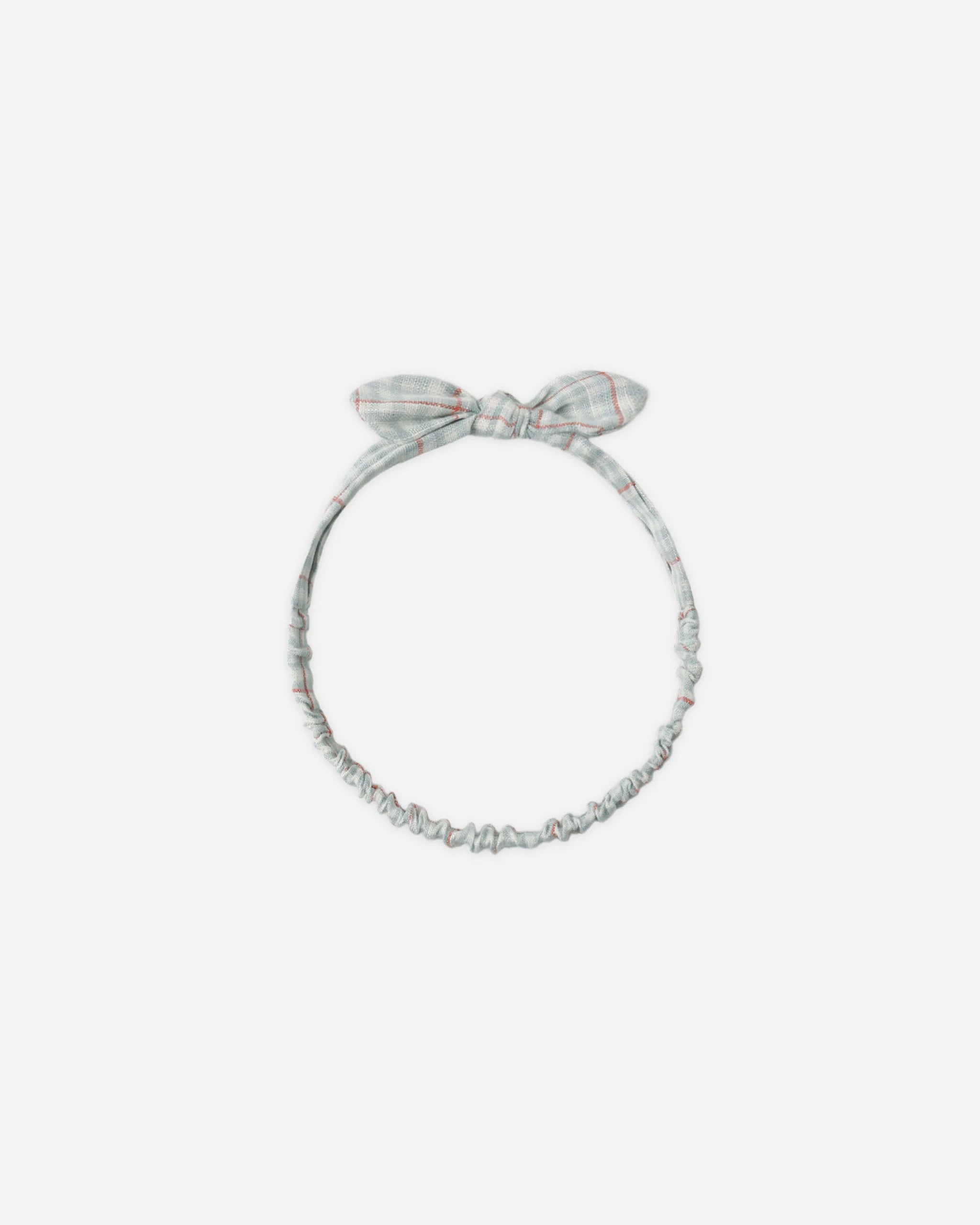 Rylee & Cru | Baby Bow Headband Light Blue Plaid | Vagabond | Apparel | Boutique