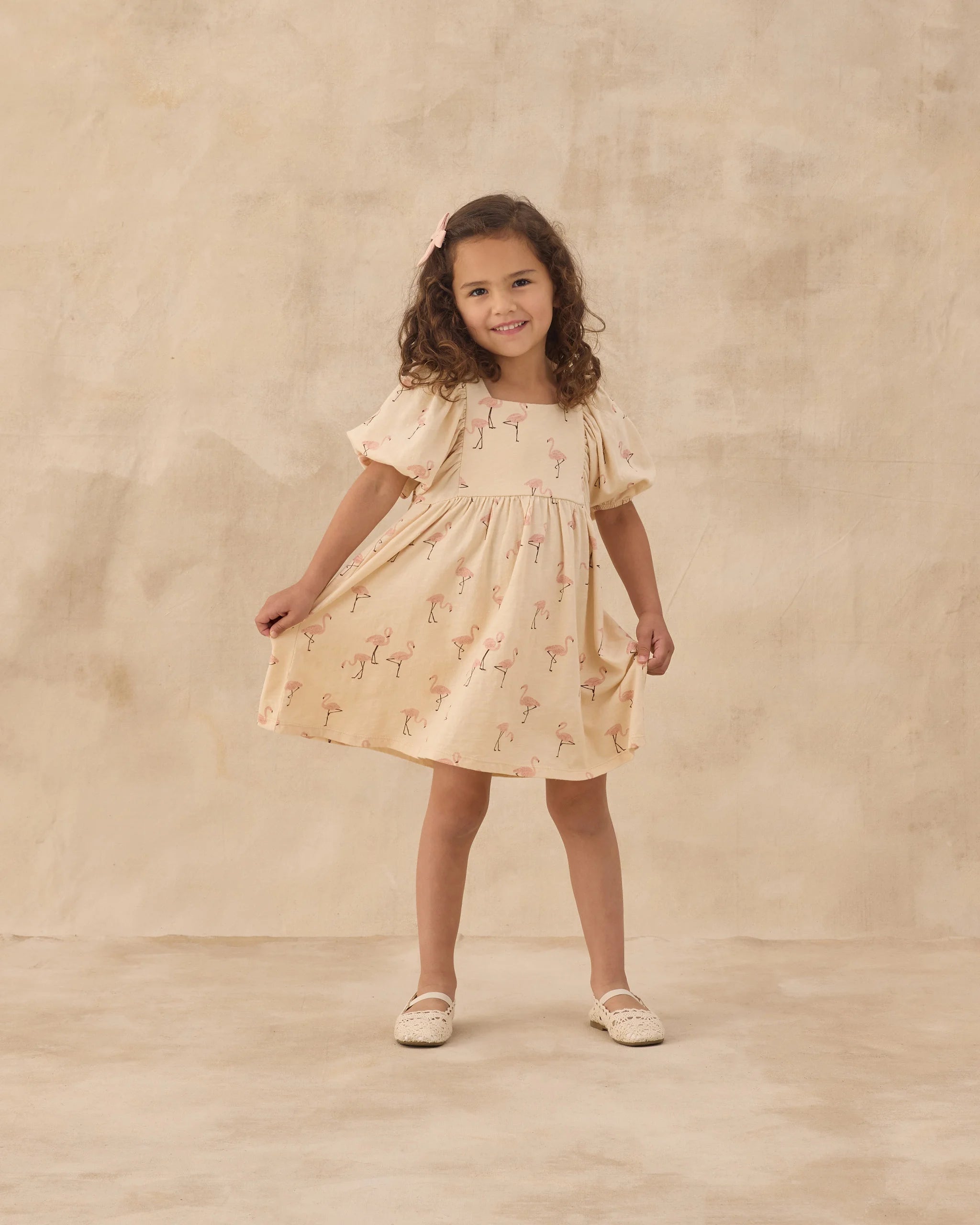 Rylee & Cru | Brea Dress Flamingo | Model | Front | Vagabond | Apparel | Boutique