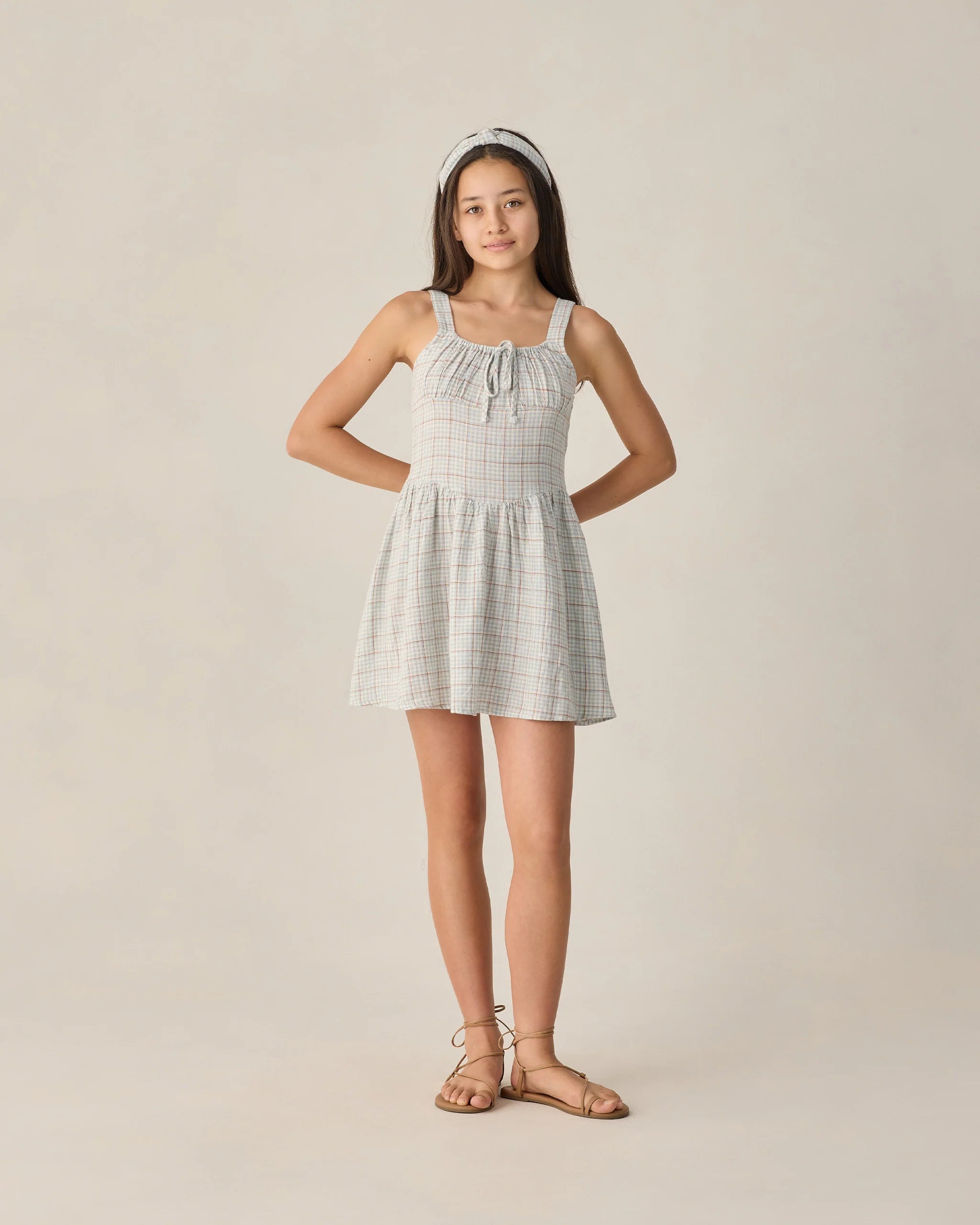 Rylee & Cru | Primrose Mini Dress Light Blue Plaid | Full | Vagabond | Apparel | Boutique