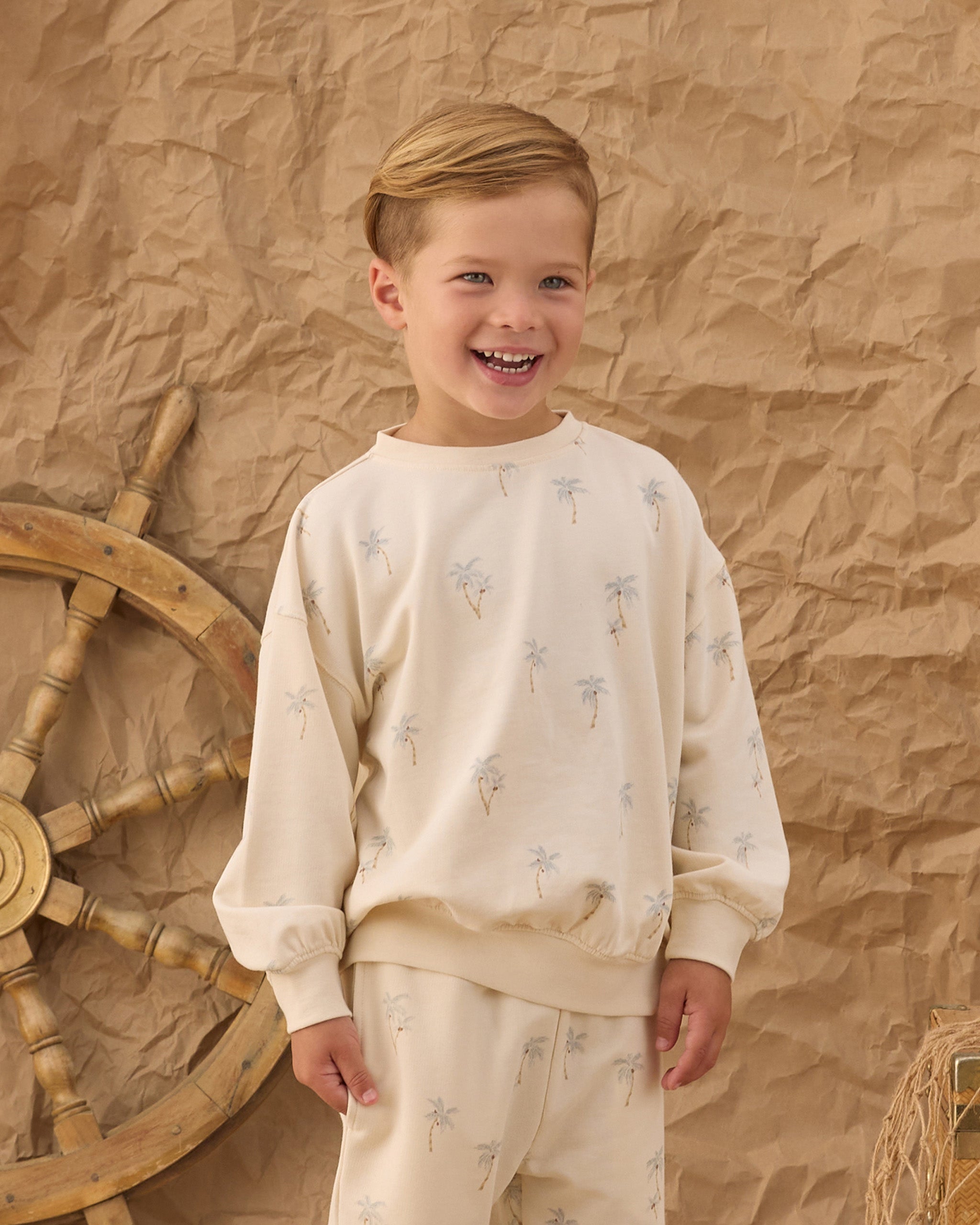 Rylee & Cru | Relaxed Sweatshirt | Palms | Boy | Model | Vagabond | Apparel | Boutique