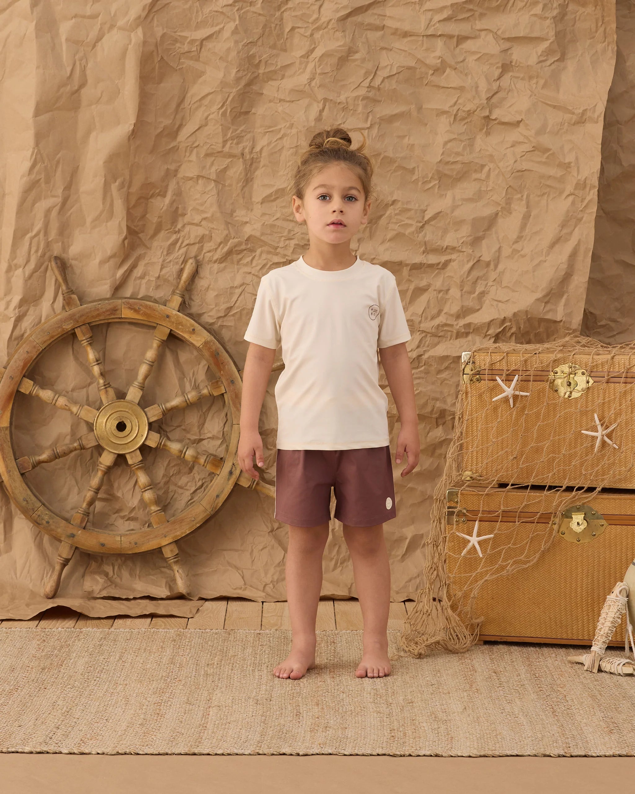 Rylee & Cru | Short Sleeve Rash Guard | Natural | Vagabond | Apparel | Boutique