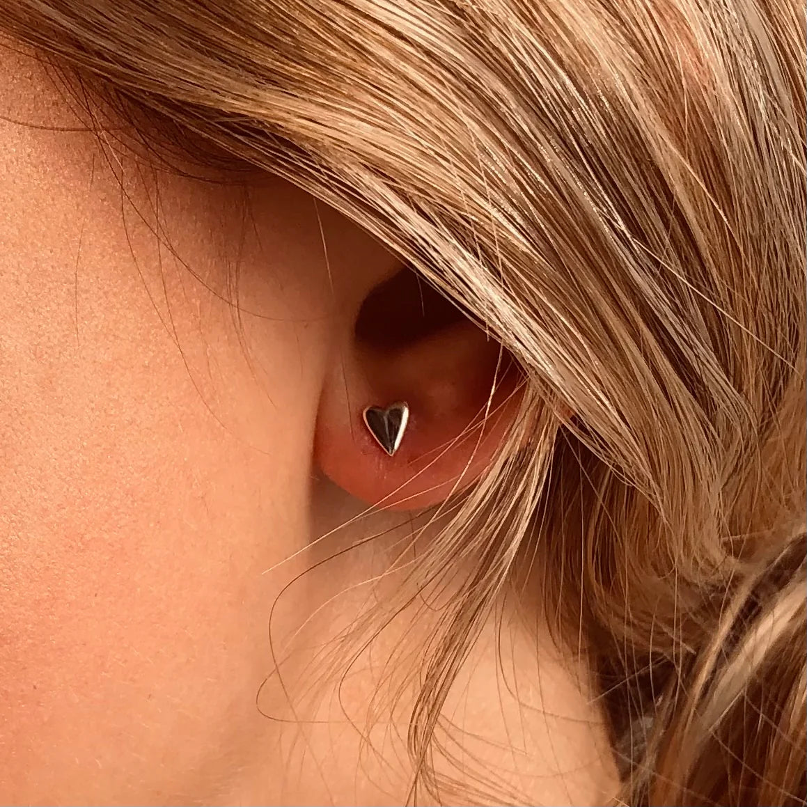 Silver Girl Tiny Heart Post | Vagabond Apparel Boutique