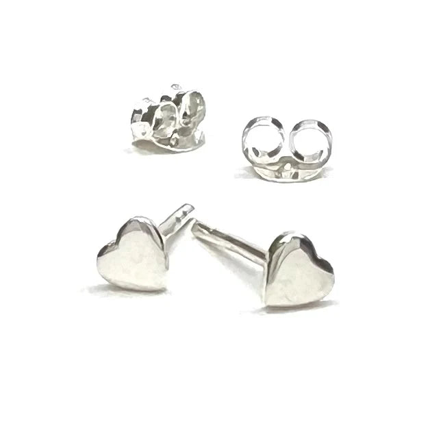 Silver Girl Tiny Heart Post | Vagabond Apparel Boutique