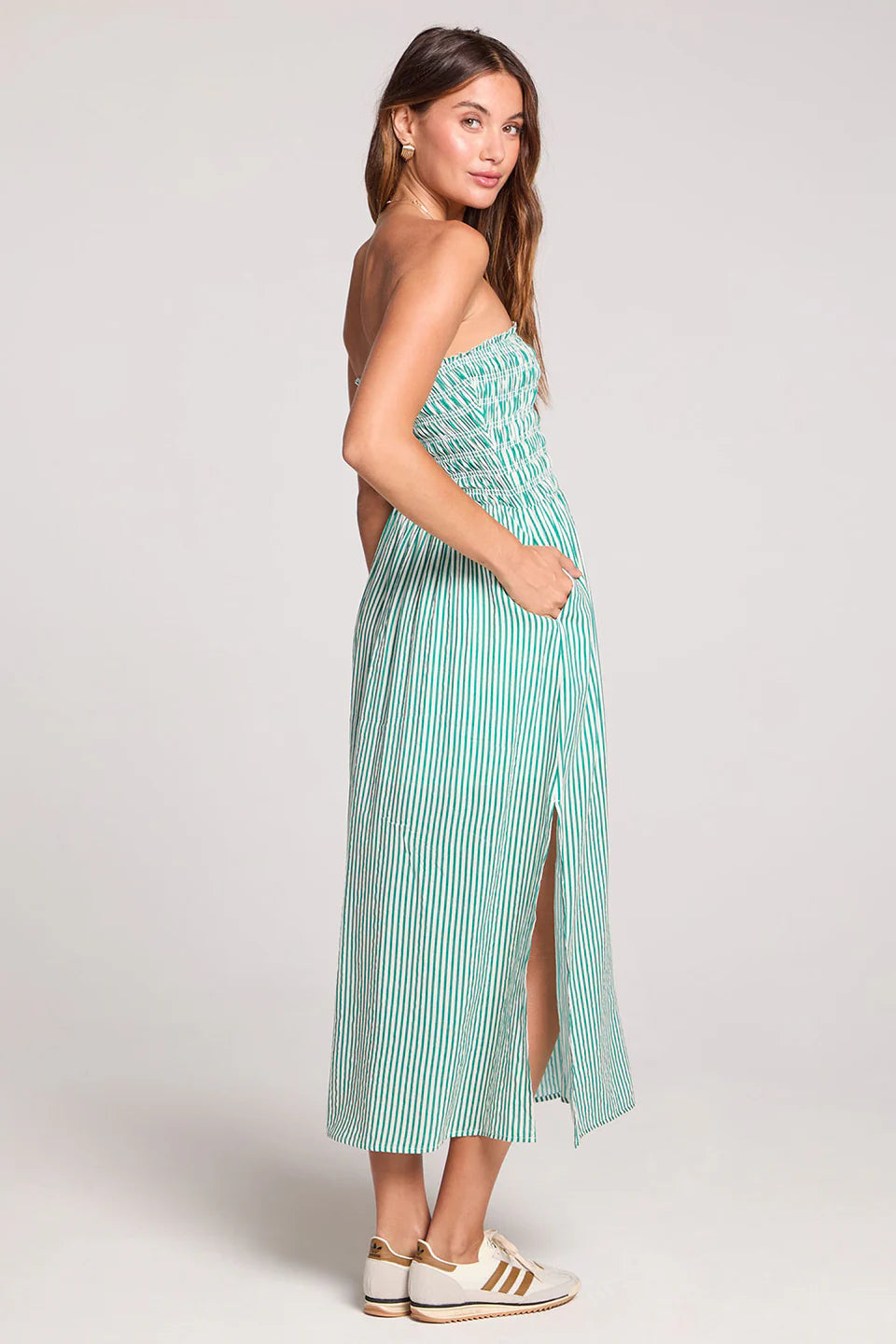 Saltwater luxe | Ashlin Midi Dress | Side | Vagabond | Apparel | Boutique
