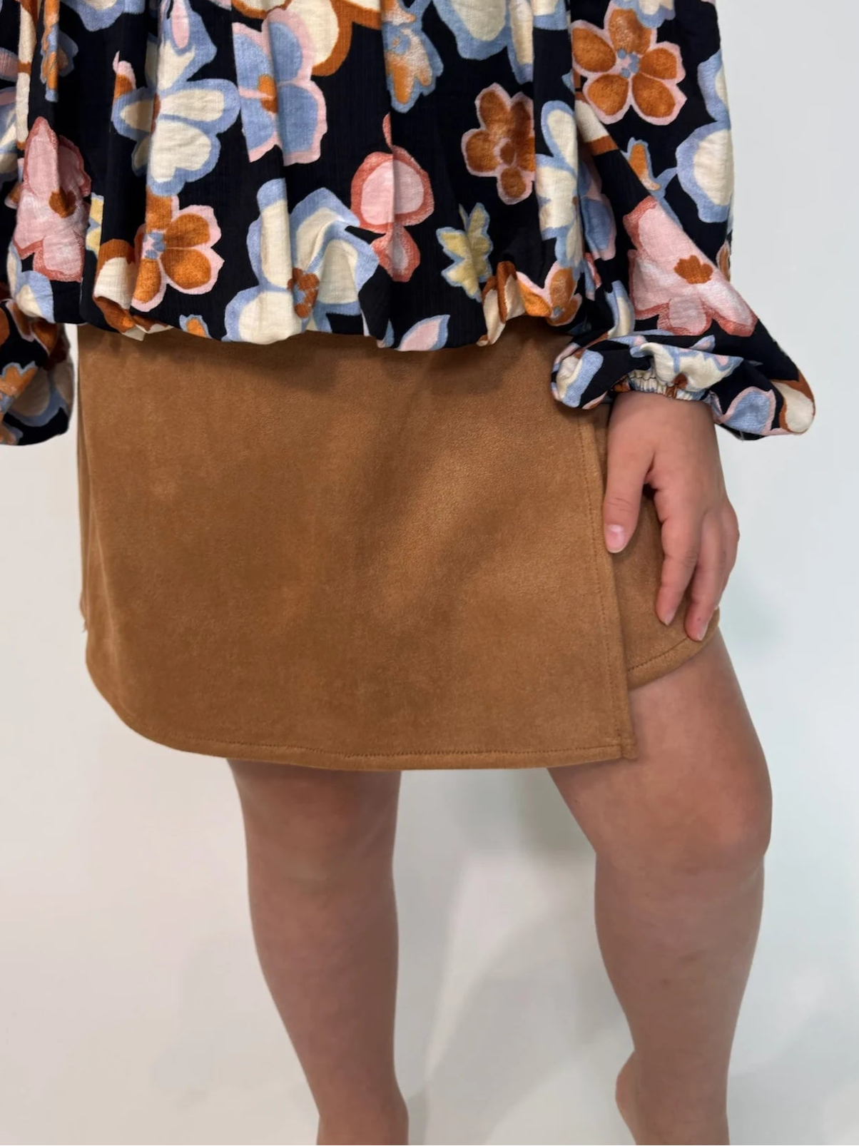 Sadie & Sage | Risk Taker Faux Wrap Skirt Model | Vagabond | Apparel | Boutique