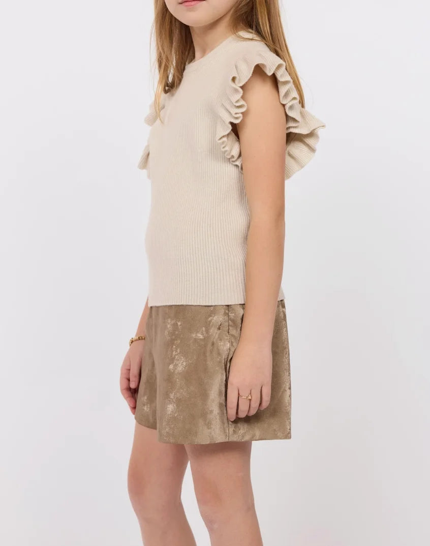 Sadie & Sage | Tiffany Ruffle Armhole Sweater | Side | Vagabond | Apparel | Boutique