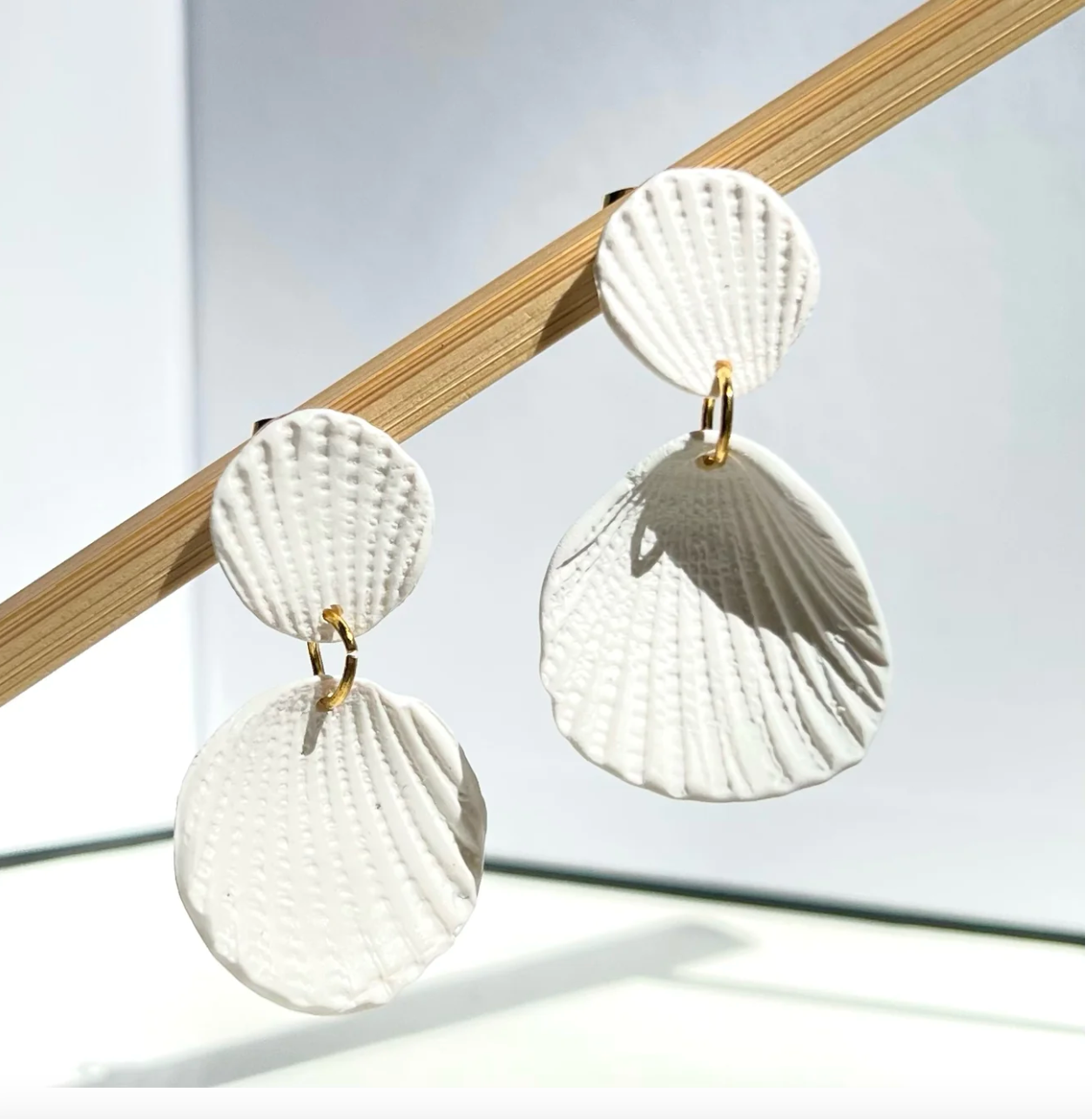 Silver Girl Double Shell Drop Earring