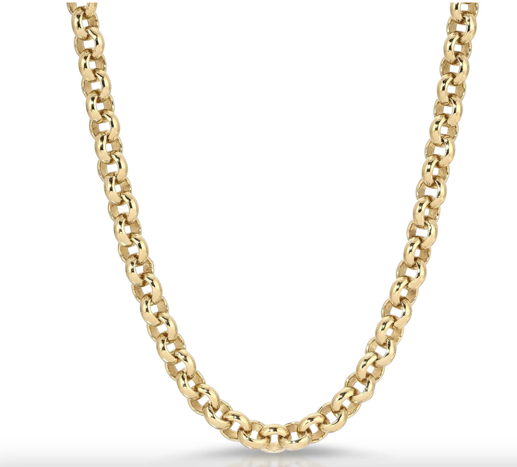 Eklexic Micro Royal Rolo Chain Necklace Gold 20"