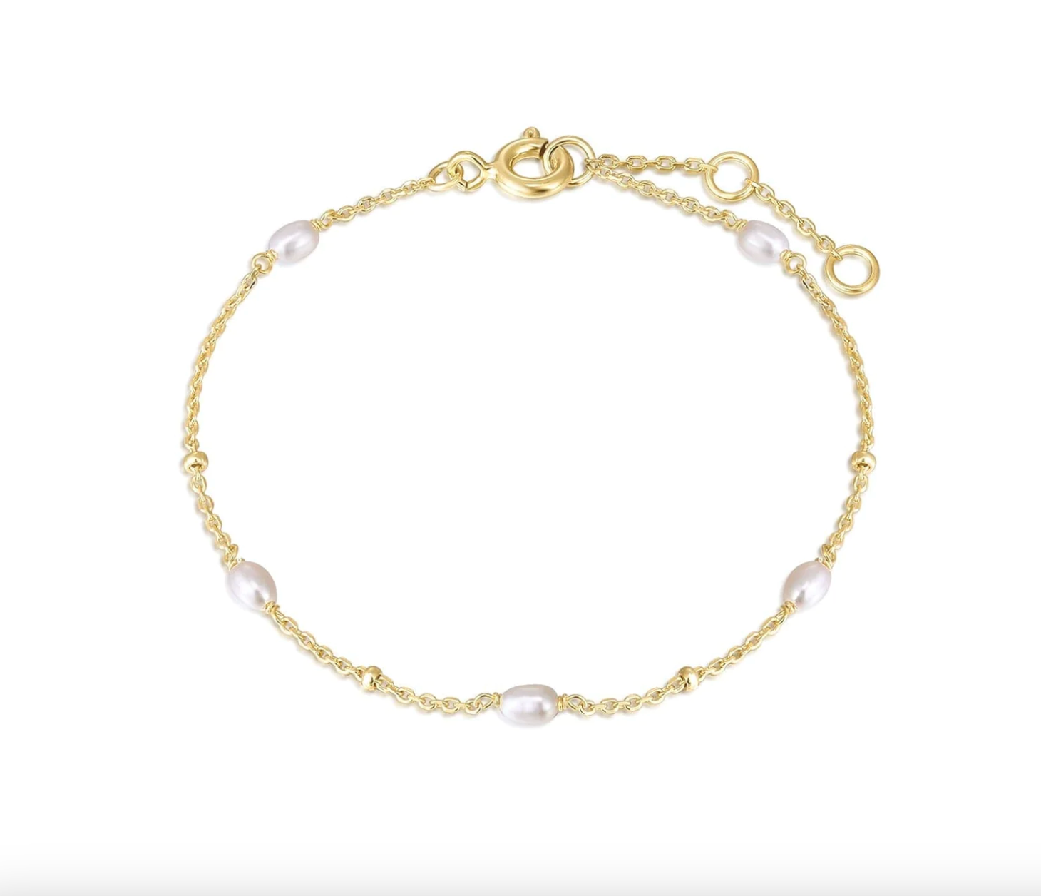 Eklexic Pearl & Bead Bracelet 14K Gold Vermeil
