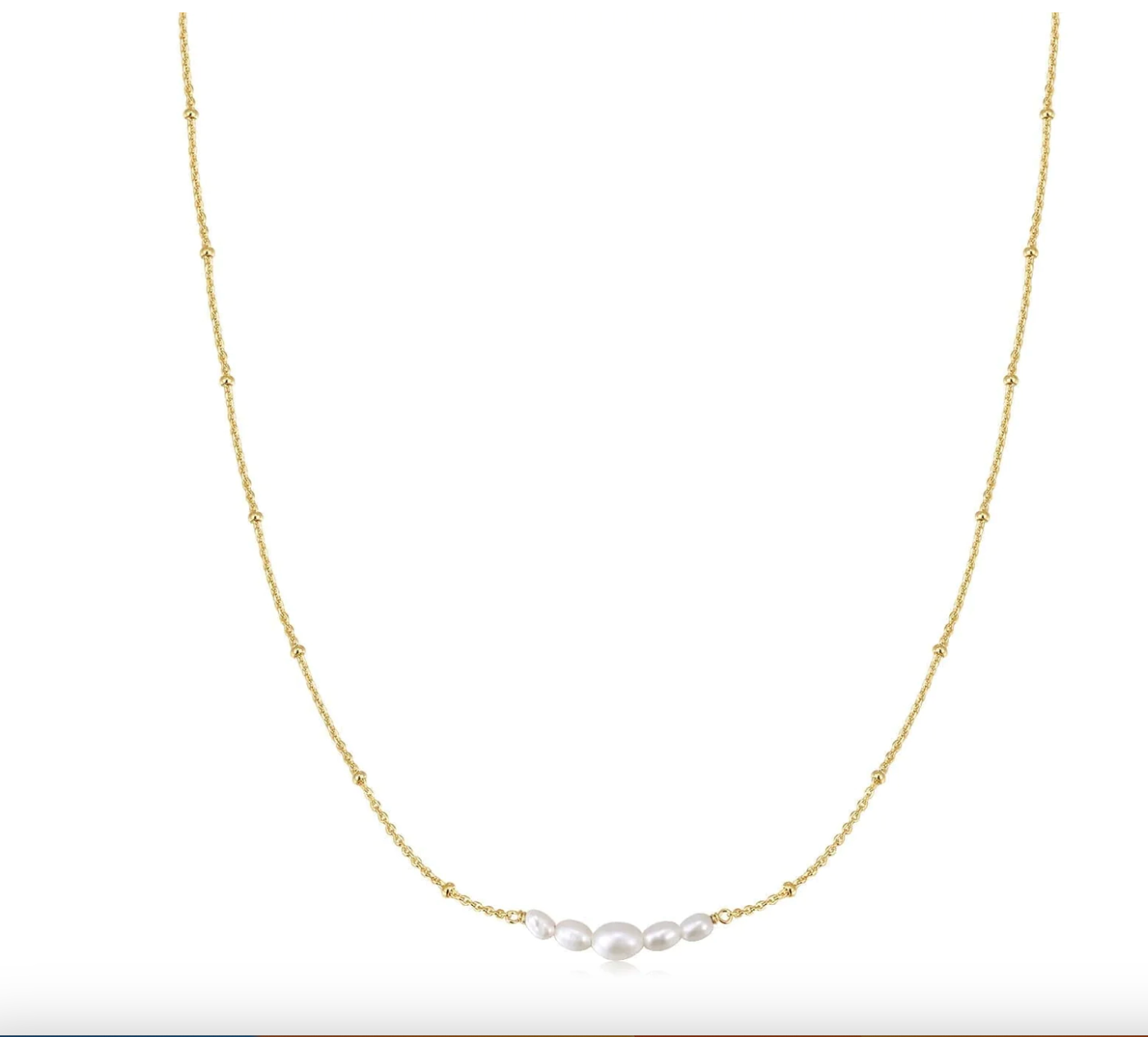 Eklexic Cluster Pearl Necklace 14K Gold Plated