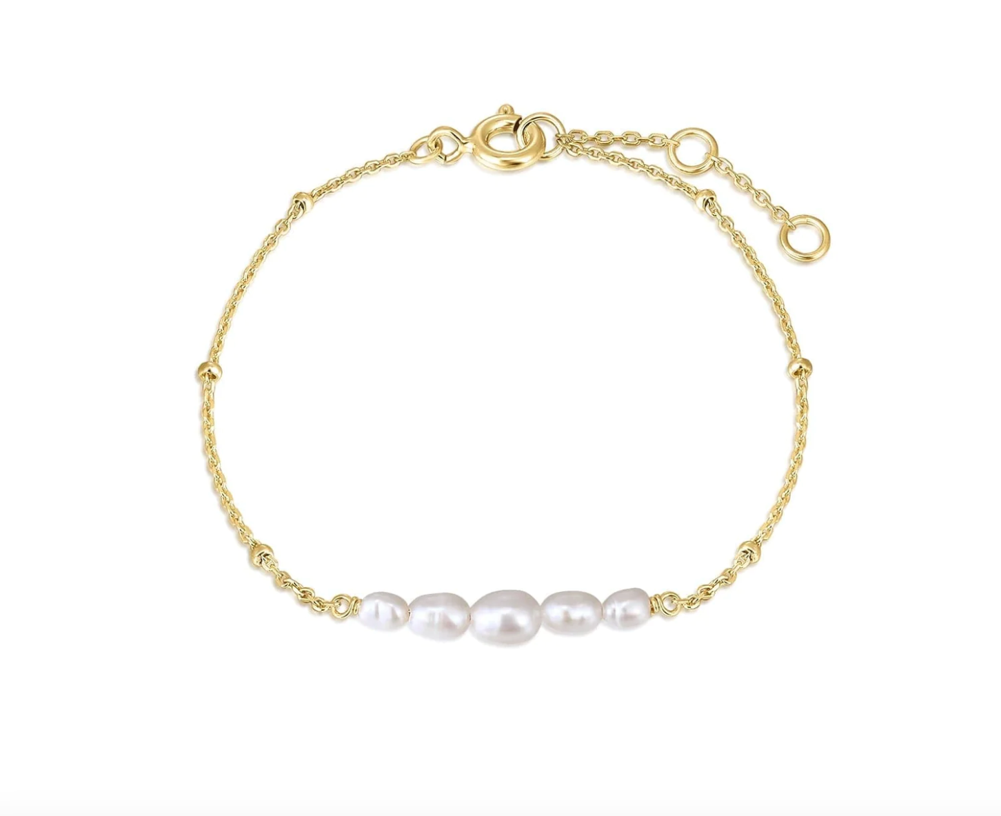 Eklexic Cluster Pearl Bracelet 14K Gold Plated