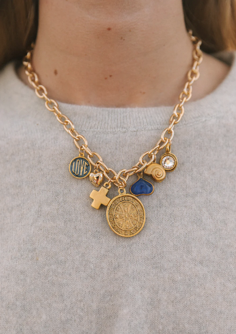 Logan Tay St. Benedict Charm Necklace