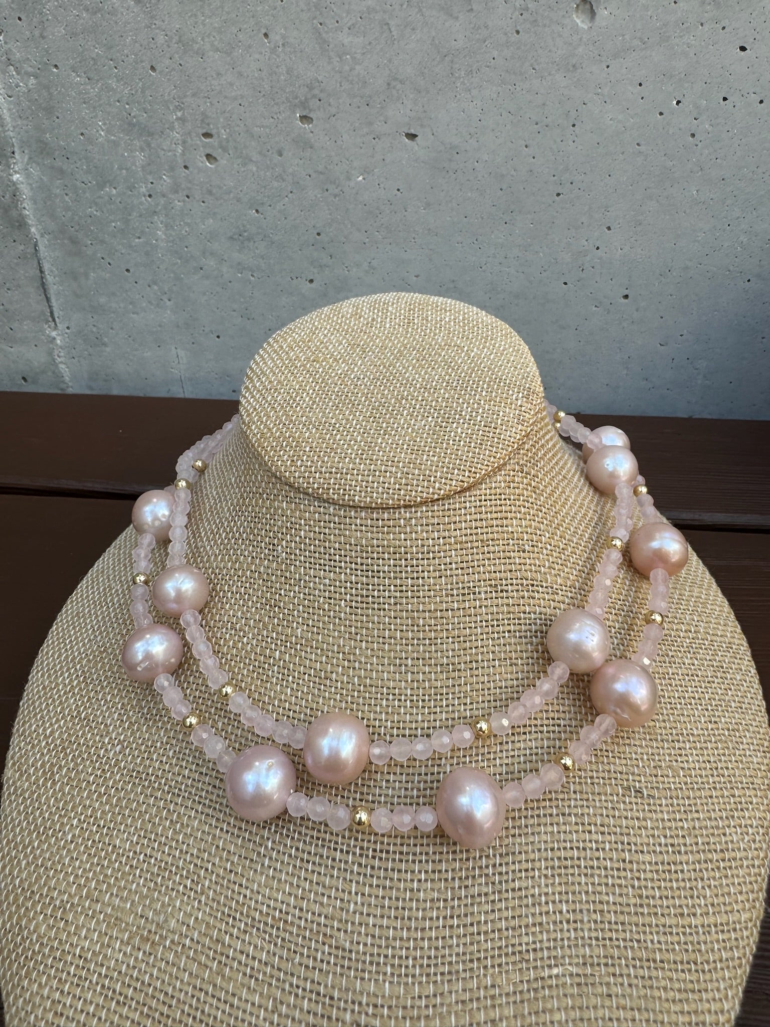 Sea Lustre 7 Pearl Rose Quartz Necklace | Vagabond Apparel Boutique