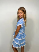 Walker Wade |  Girls Hannah Dress | Ice Blue Paisley | Side | Vagabond | Apparel | Boutique
