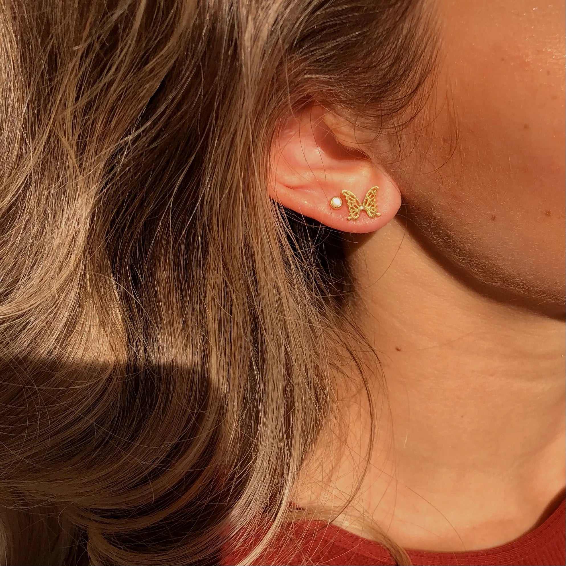 Silver | Girl | Butterfly | Post | Vagabond Apparel | Boutique