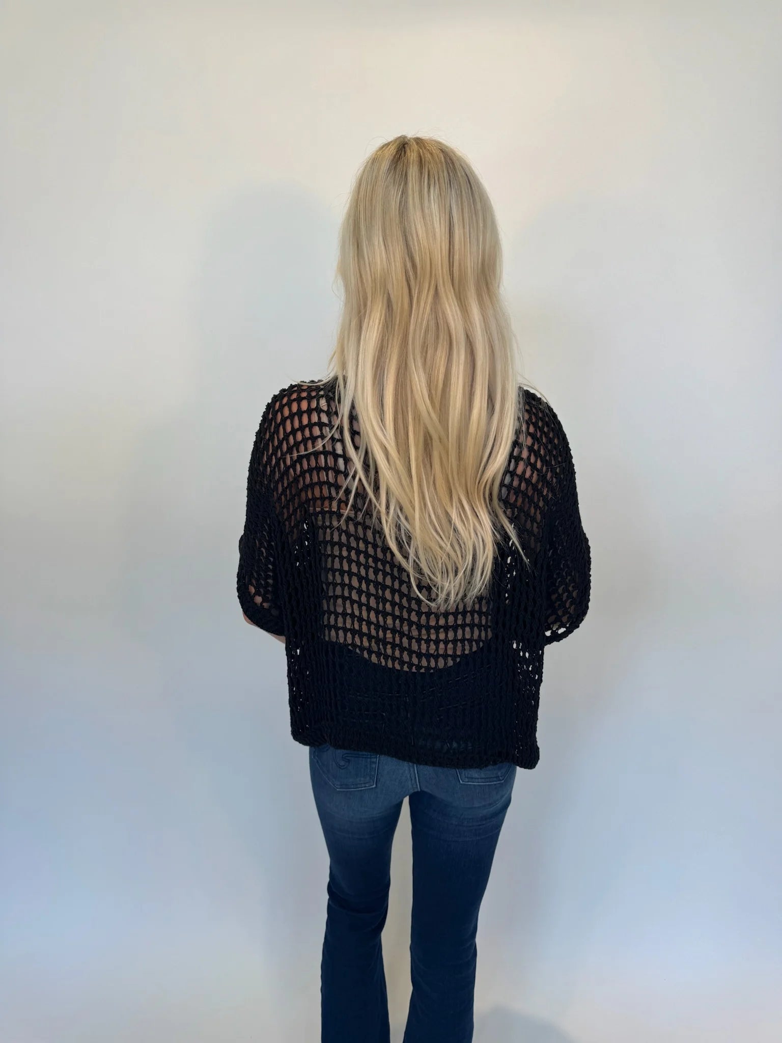 Skemo | Azure Crochet Classic Top | Black | Back | Vagabond | Apparel | Boutique