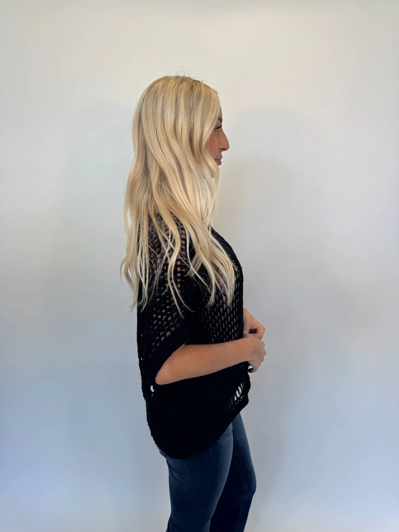 Skemo | Azure Crochet Classic Top | Black | Side | Vagabond | Apparel | Boutique