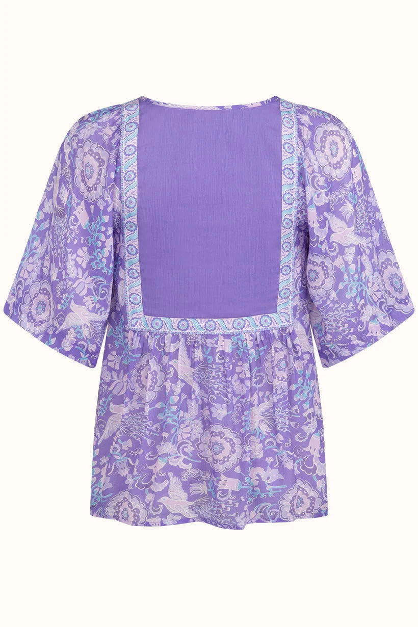 Spell | Sannah Short Sleeve Blouse | Lavender | Vagabond | Apparel | Boutique